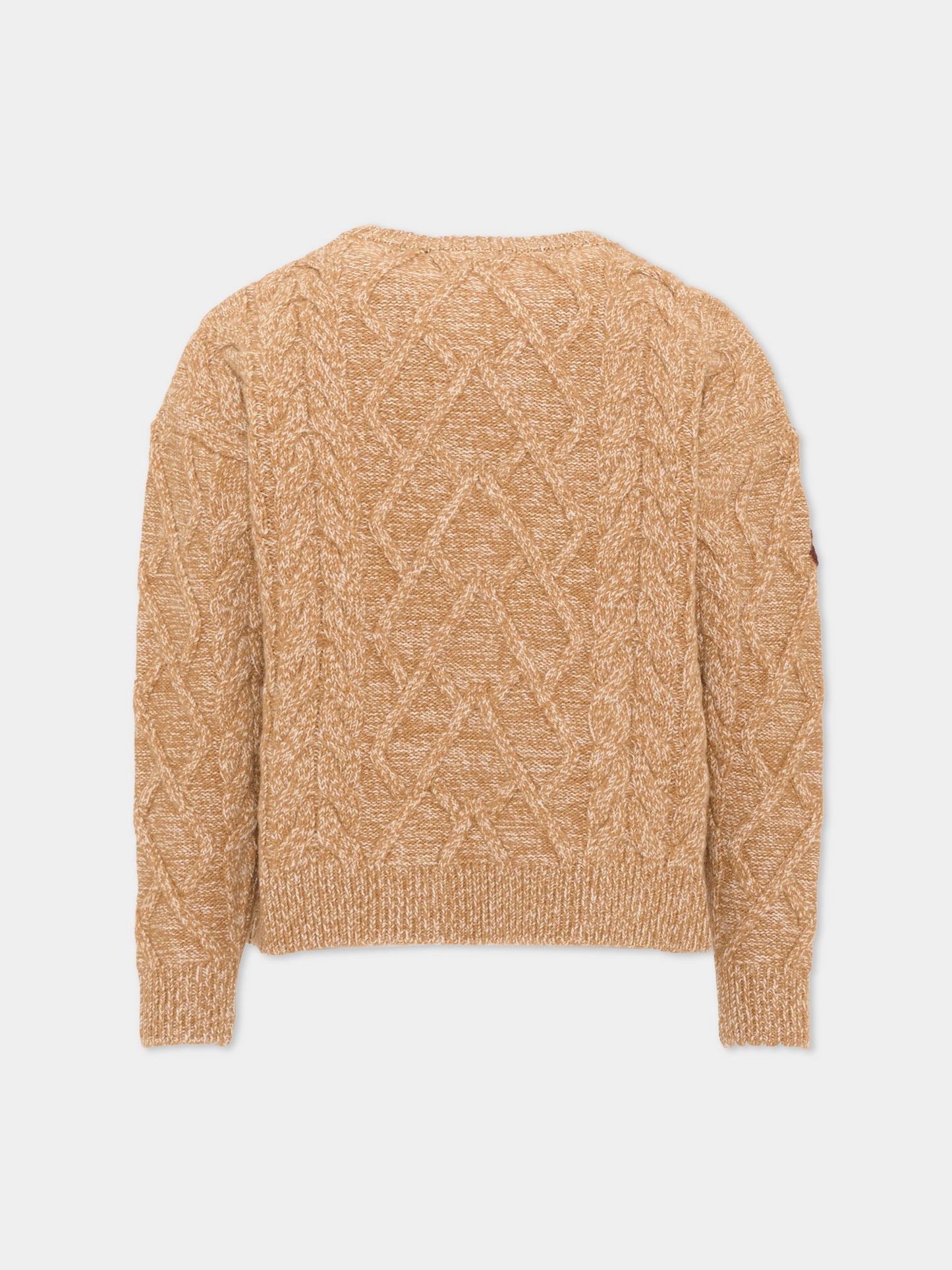 Maglione beige per bambina con ricamo,Ermanno Scervino Junior,Z9H607 8715 0103