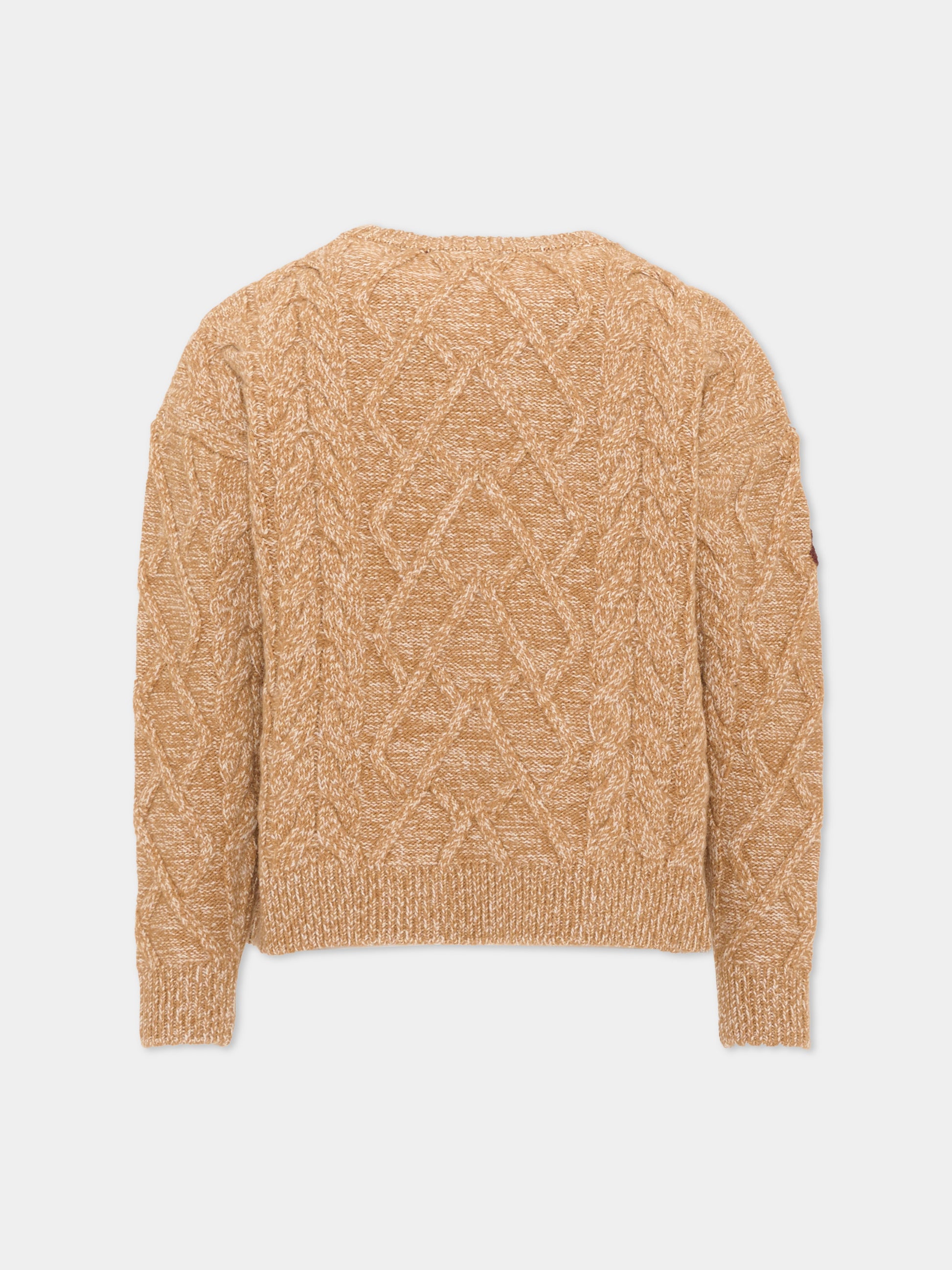 Maglione beige per bambina con ricamo,Ermanno Scervino Junior,Z9H607 8715 0103