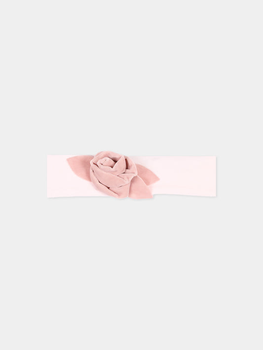 Fascia rosa per neonata con rosa,Monnalisa,73H004 8803 0092