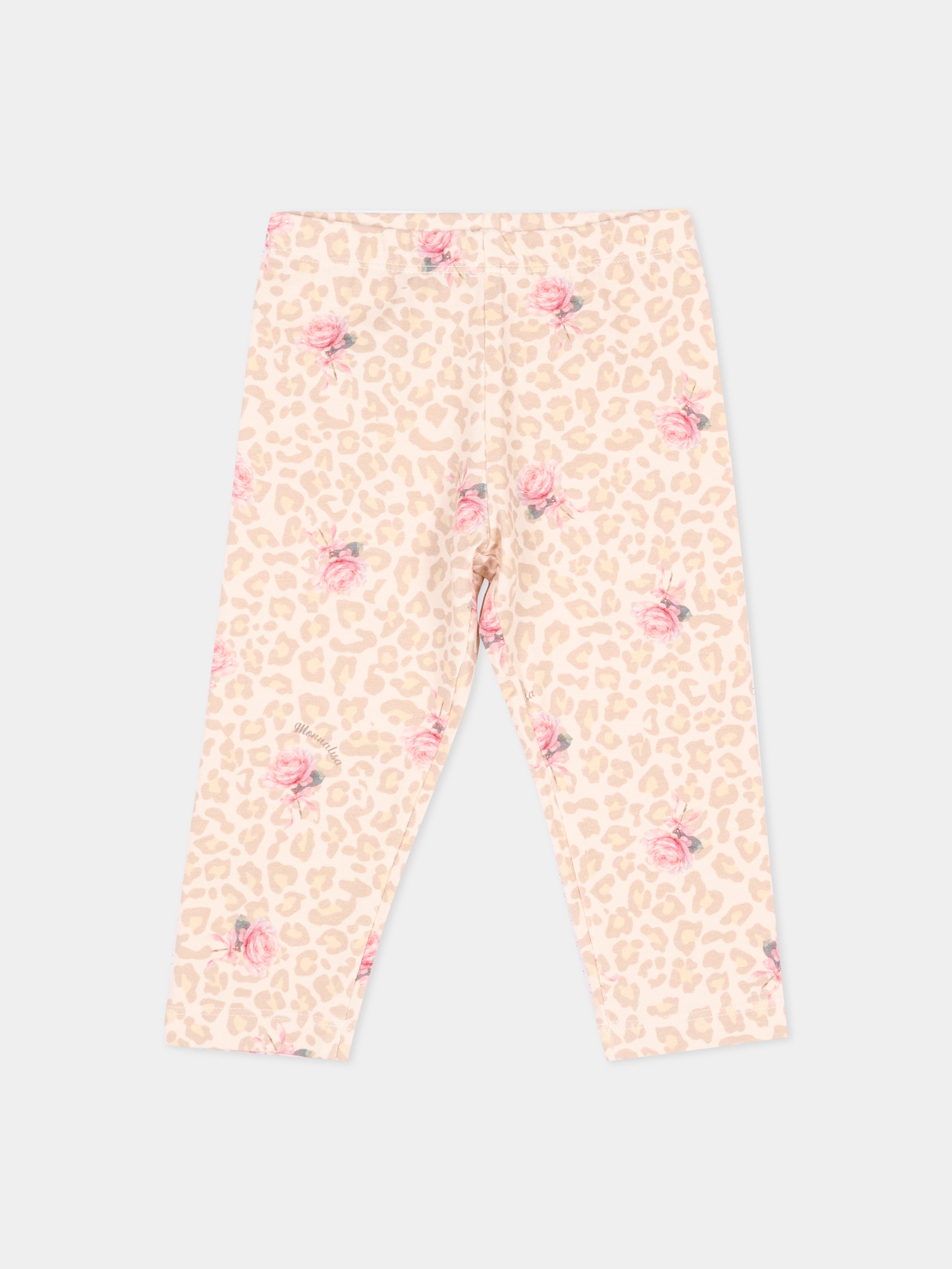 Leggings multicolor per neonata leopardati,Monnalisa,39H402NP 8009 0080
