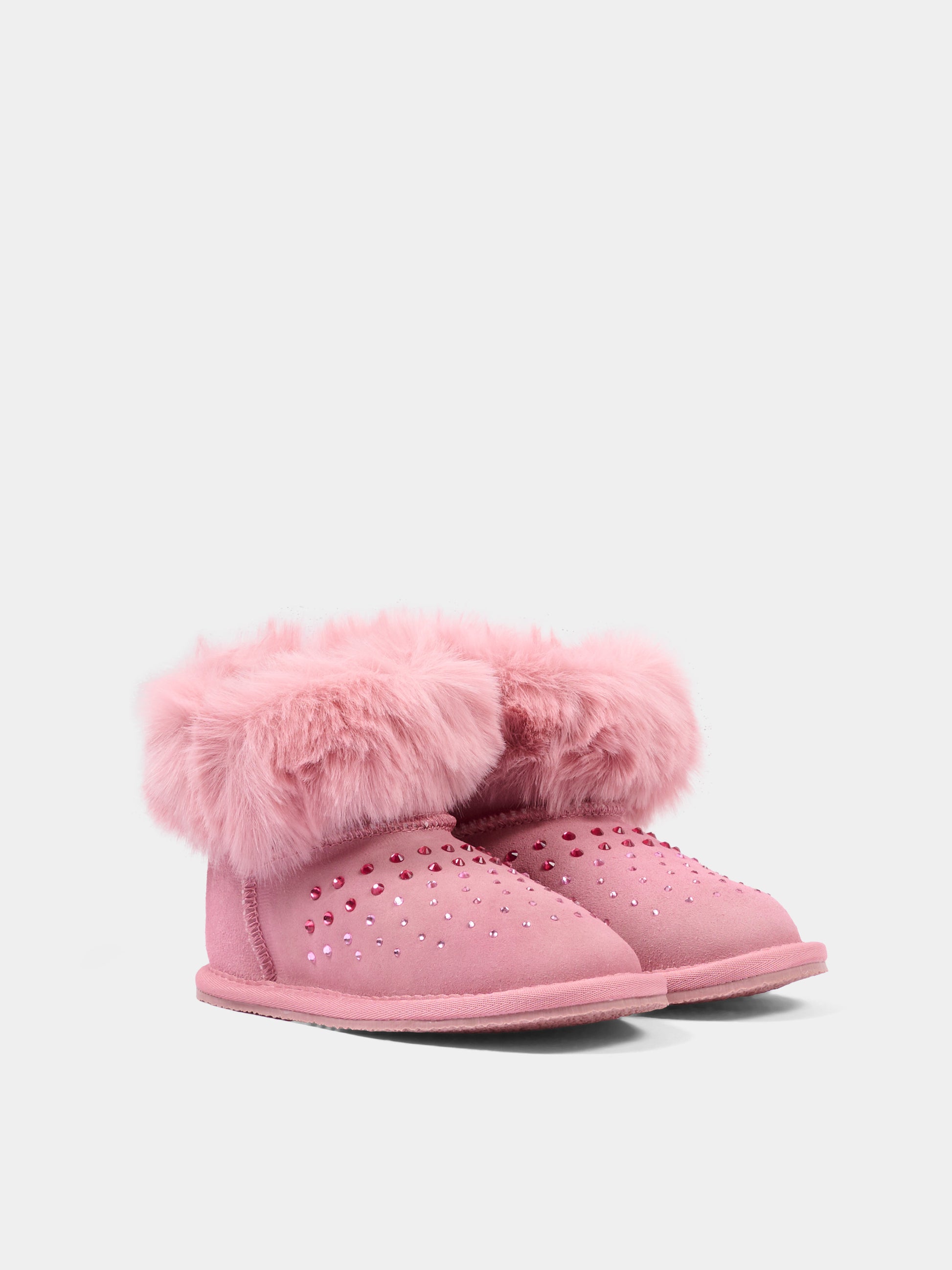 Stivaletti rosa per bambina con strass,Monnalisa,83H003 8775 0063