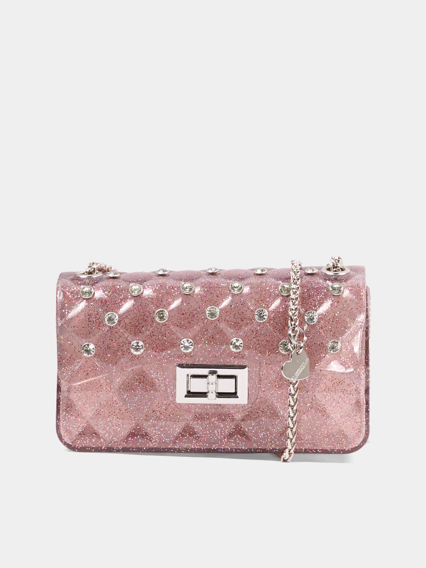 Borsa elegante rosa per bambina con strass,Monnalisa,17H000 8726 094F