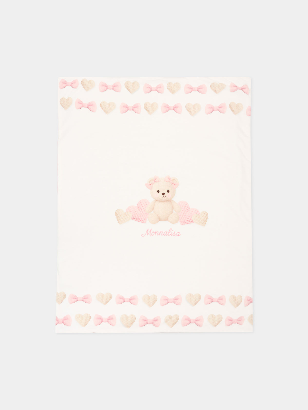 Coperta avorio per neonata con orsetto,Monnalisa,35H002 8001 0191