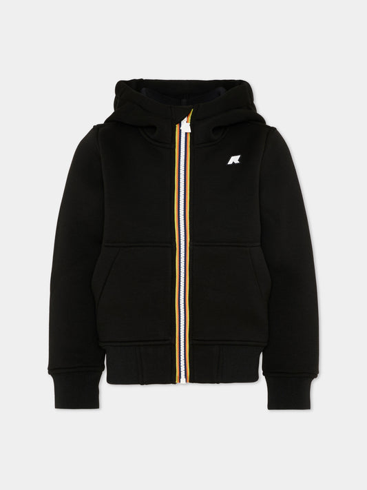 Felpa nera Berenger Spacer per bambini,K-way,K2124RW USY