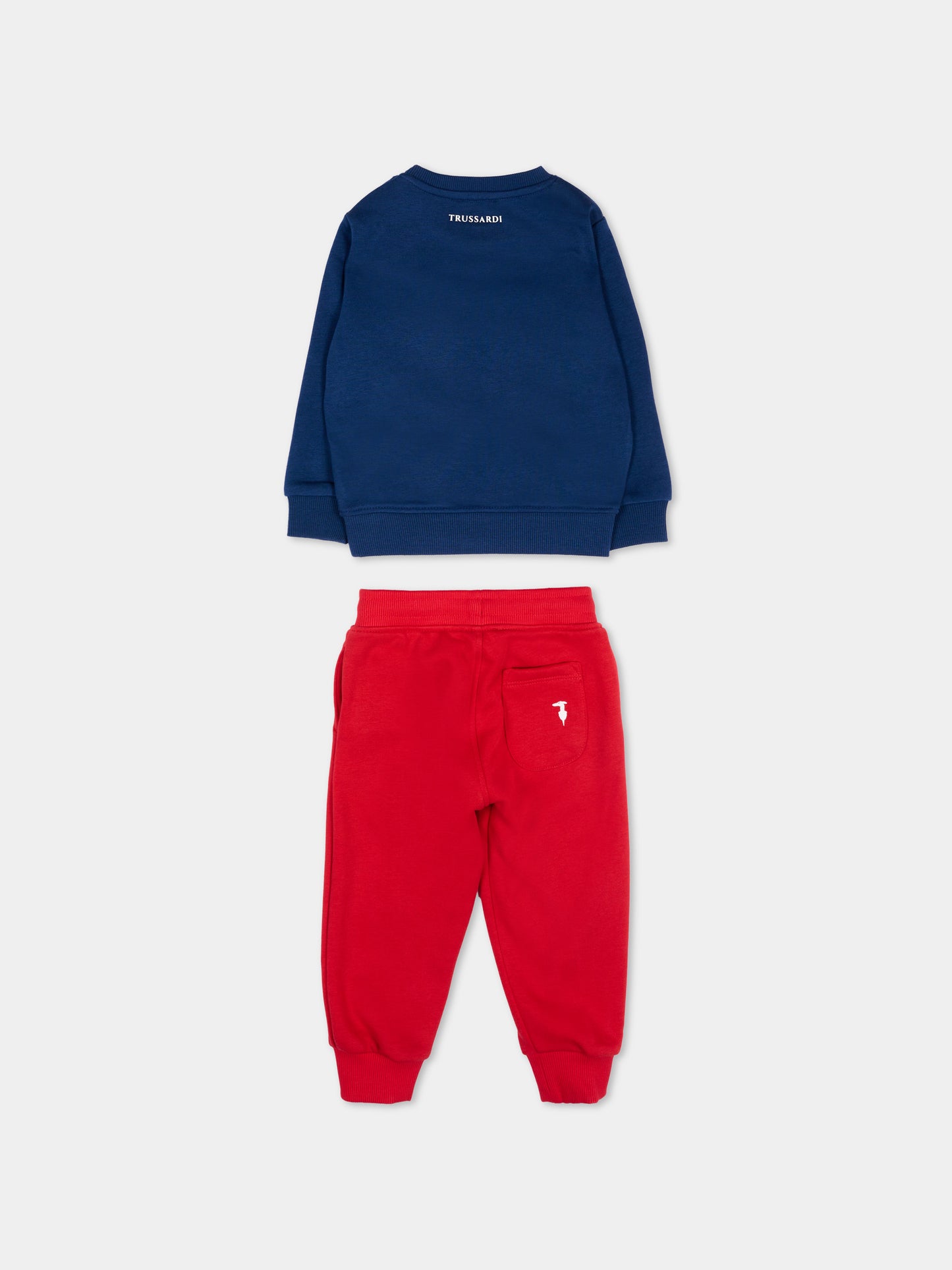 Completo sportivo multicolor per neonato con levriero,Trussardi Junior,TIP26001CF BLUE ESTATE RED LYCHEES
