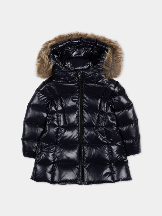 Piumini blu Emma per neonata con logo,Moncler Kids,L2951 1C00004 597Z8 742