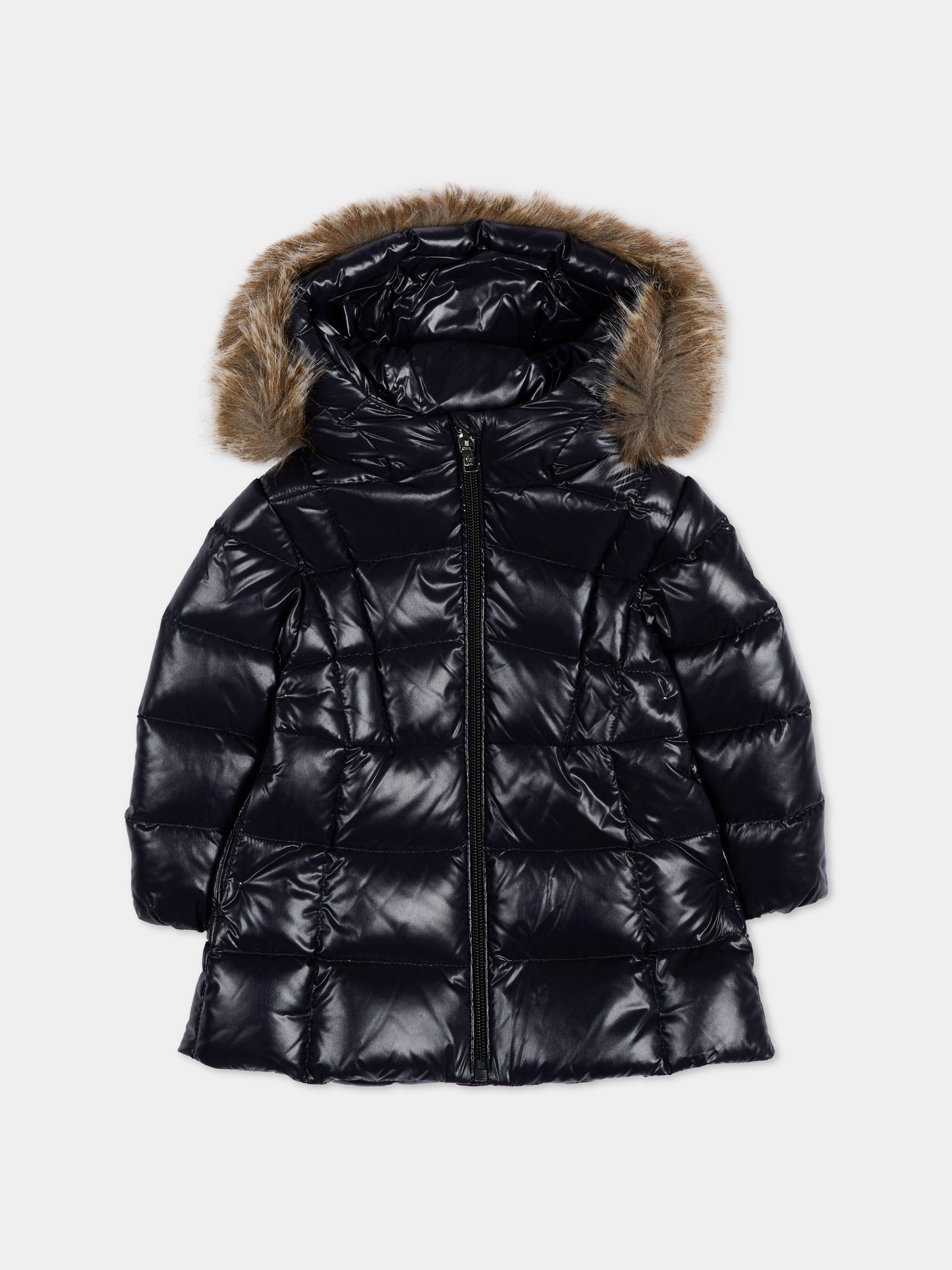 Piumini blu Emma per neonata con logo,Moncler Kids,L2951 1C00004 597Z8 742