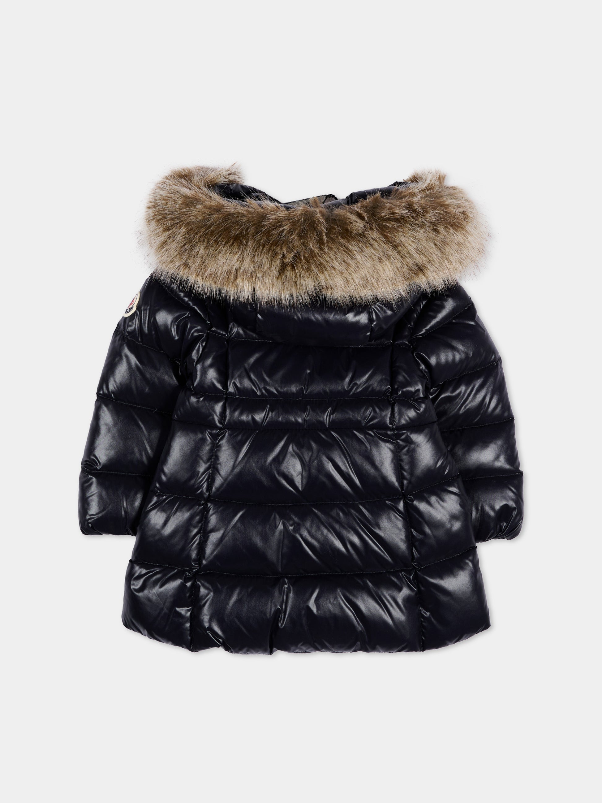 Piumini blu Emma per neonata con logo,Moncler Kids,L2951 1C00004 597Z8 742