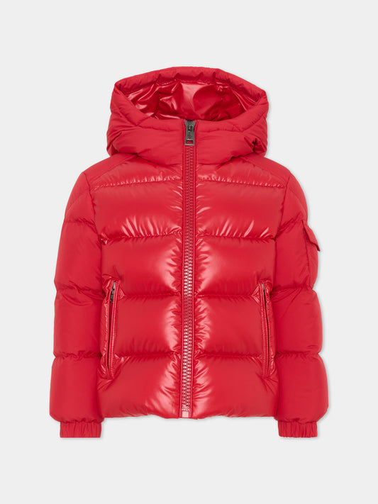 Piumini rosso Hyoseris per bambini con logo