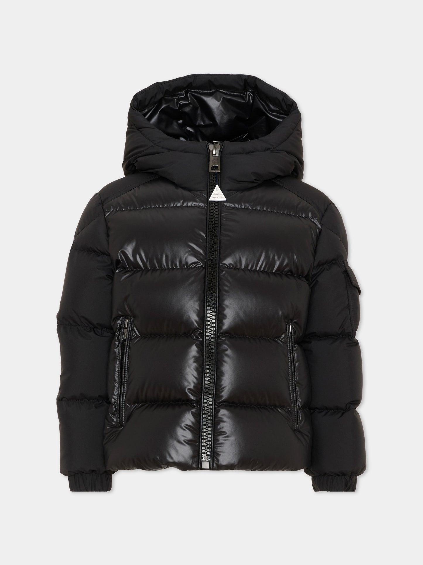 Piumini nero Hyoseris per bambino con logo,Moncler Kids,L2954 1A00076 597YX 999