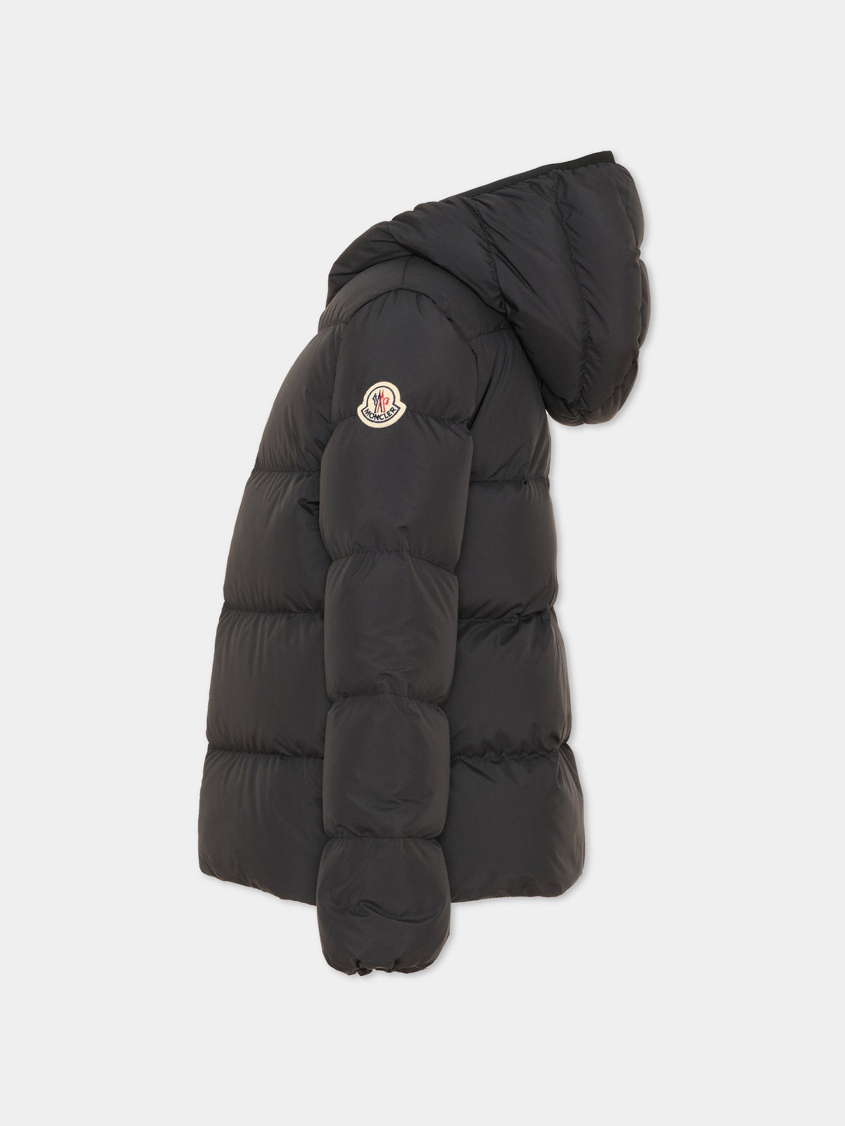 Piumino nero per bambina con cappuccio,Moncler Kids,L2954 1A00118 597YW 999