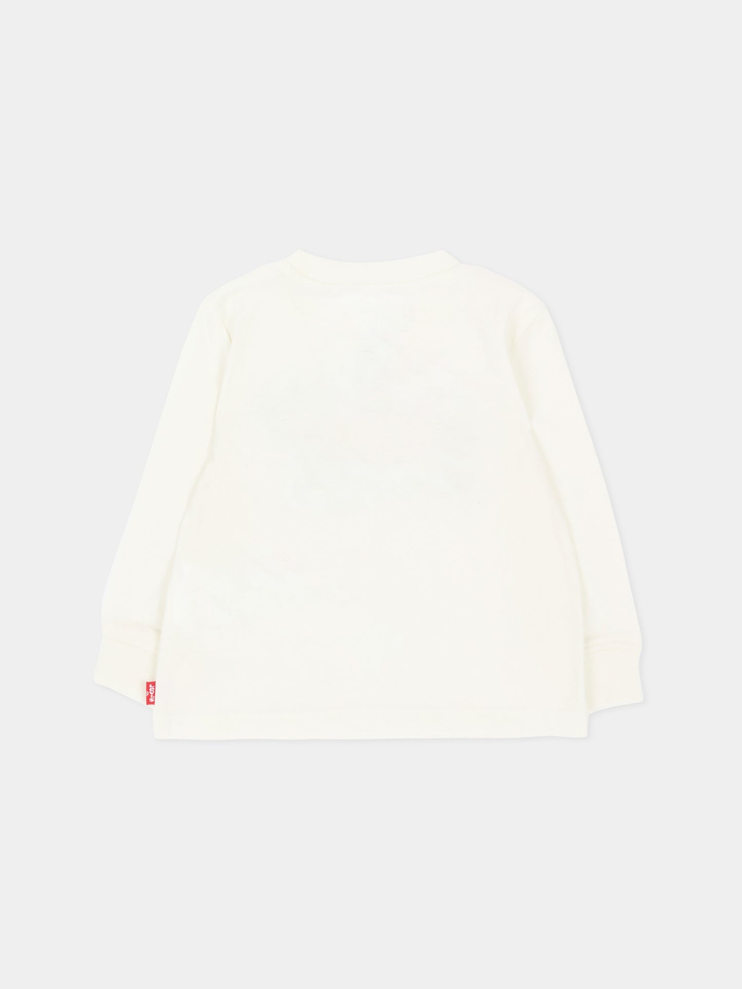 T-shirt a manica lunga avorio logo per neonati,Levi's Kids,6ER765 W0E