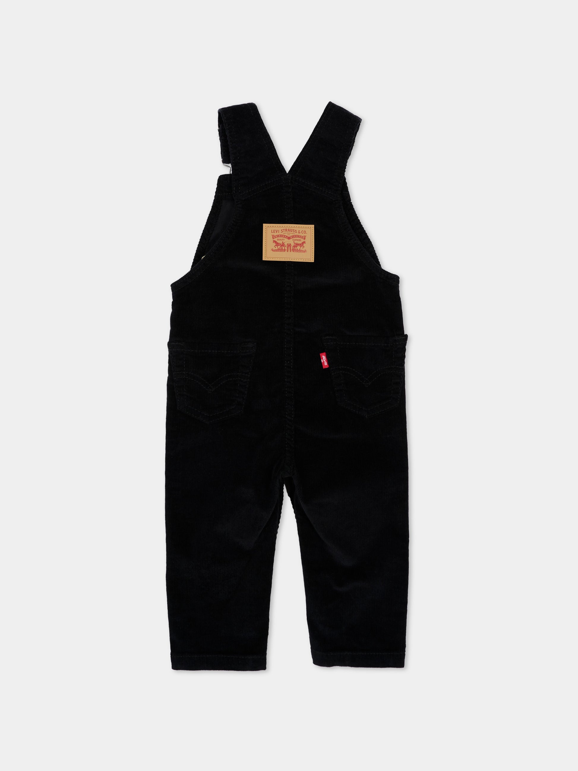 Salopette nera per neonato,Levi's Kids,6EJ335 G52