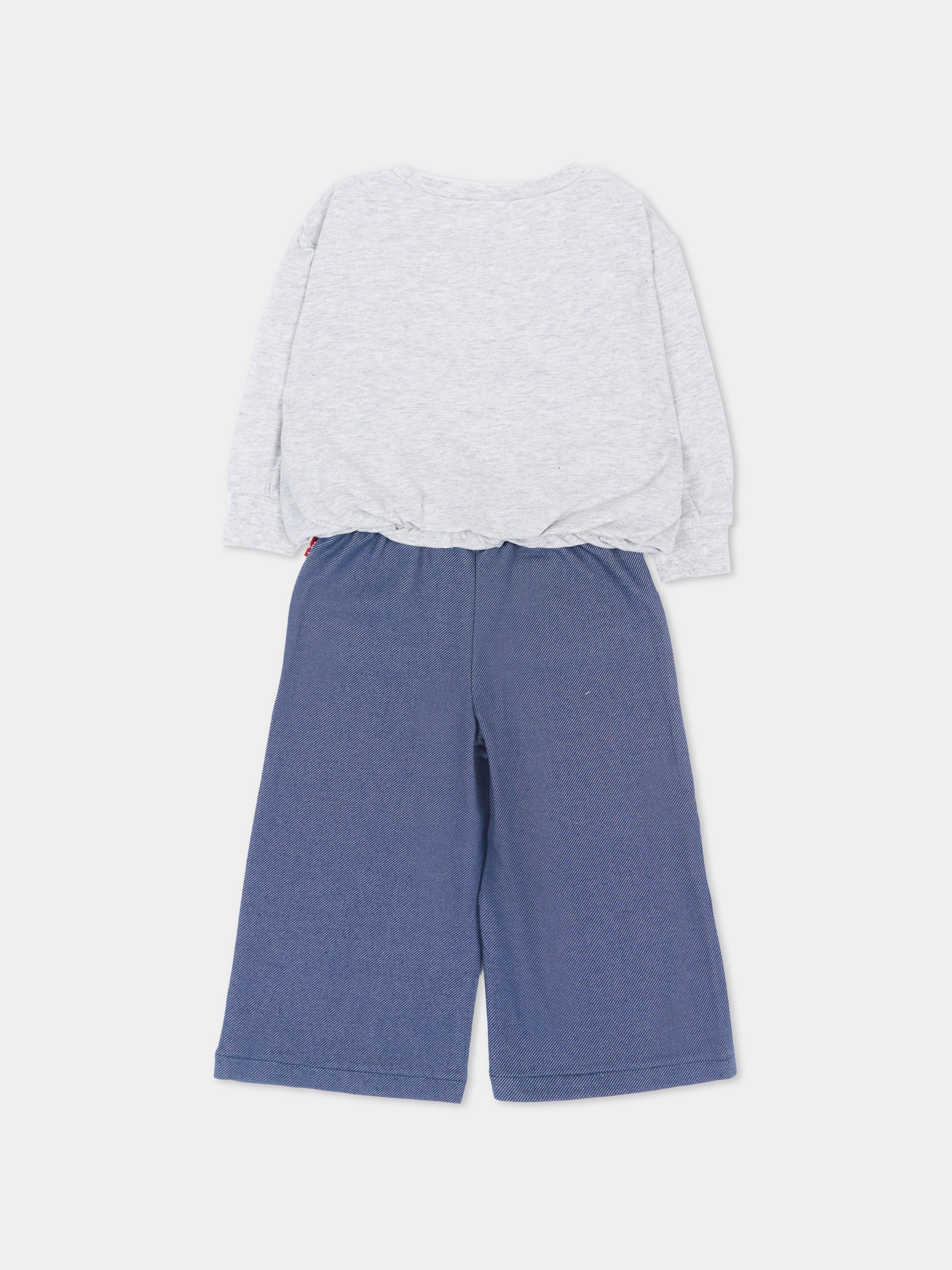 Completo sportivo lungo grigio con stampa per neonata,Levi's Kids,1ER732 G2H