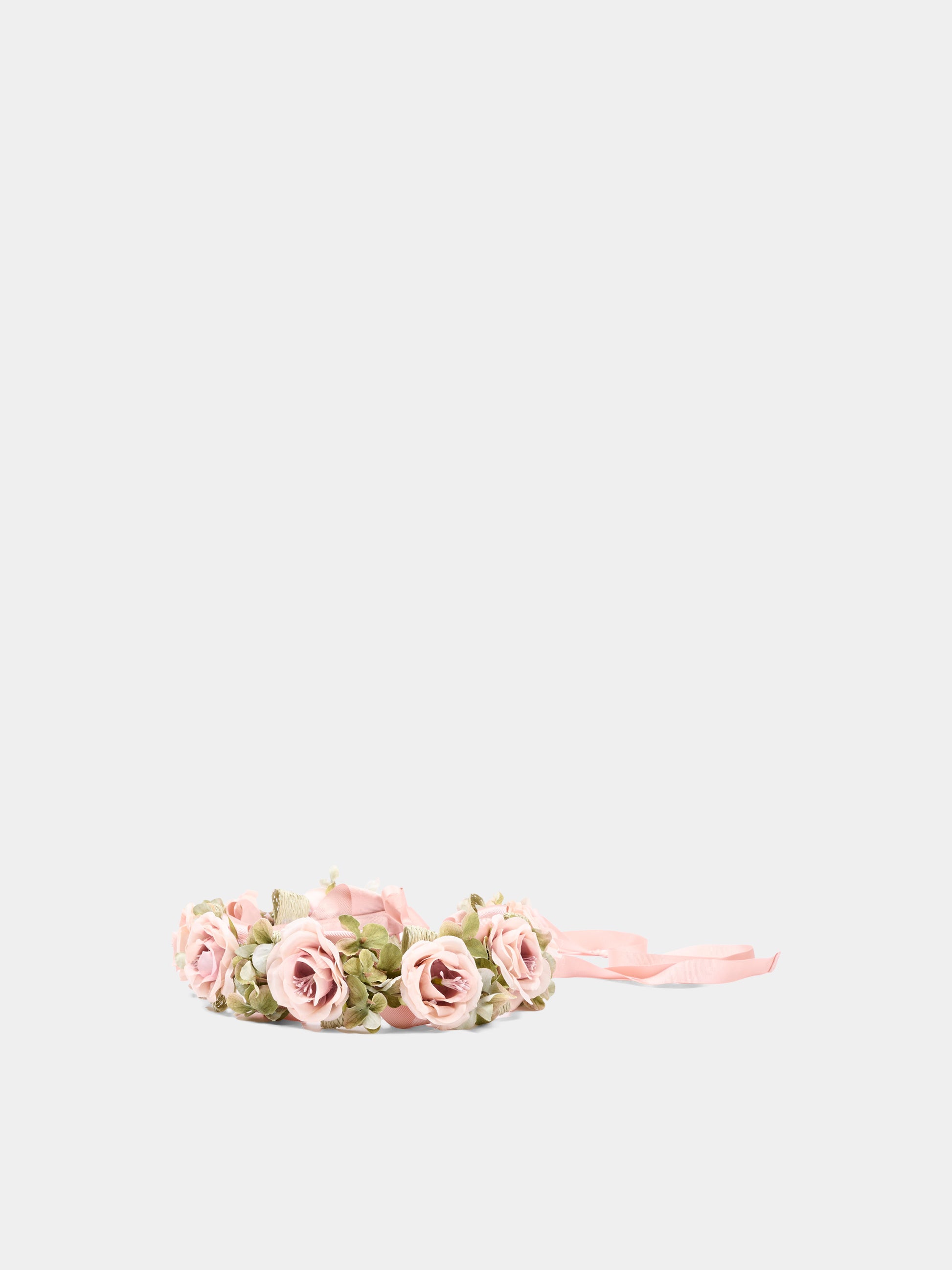 Coroncina rosa per bambina con fiori applicati,Colorichiari,FL968543 AF778 83