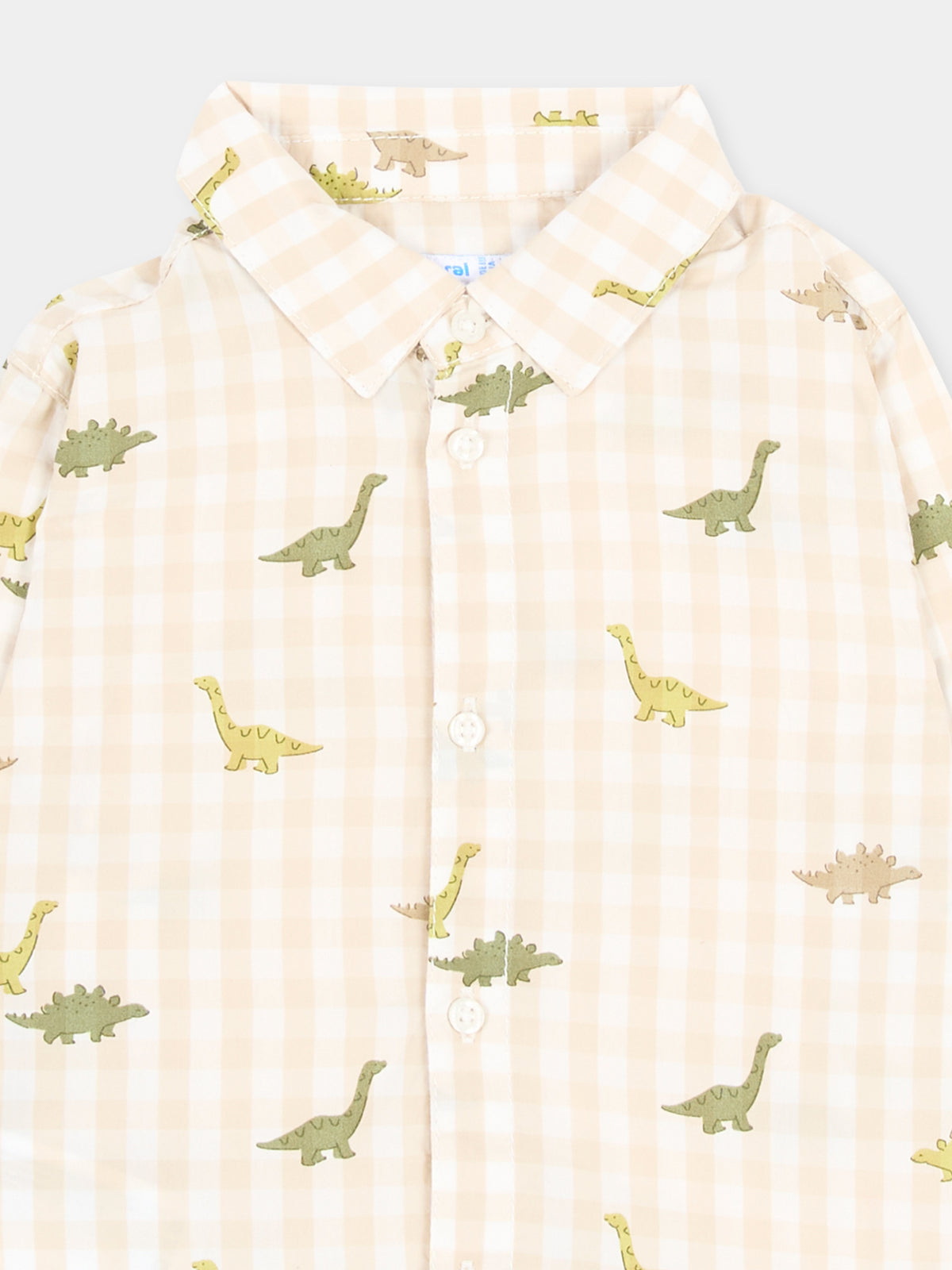 Camicia a manica lunga beige a quadri,Mayoral,2110 062