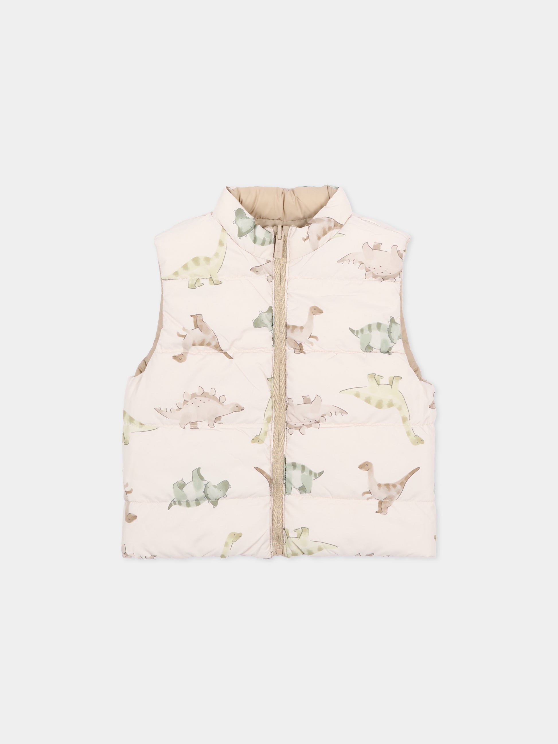 Gilet beige reversibile per neonato,Mayoral,2378 091