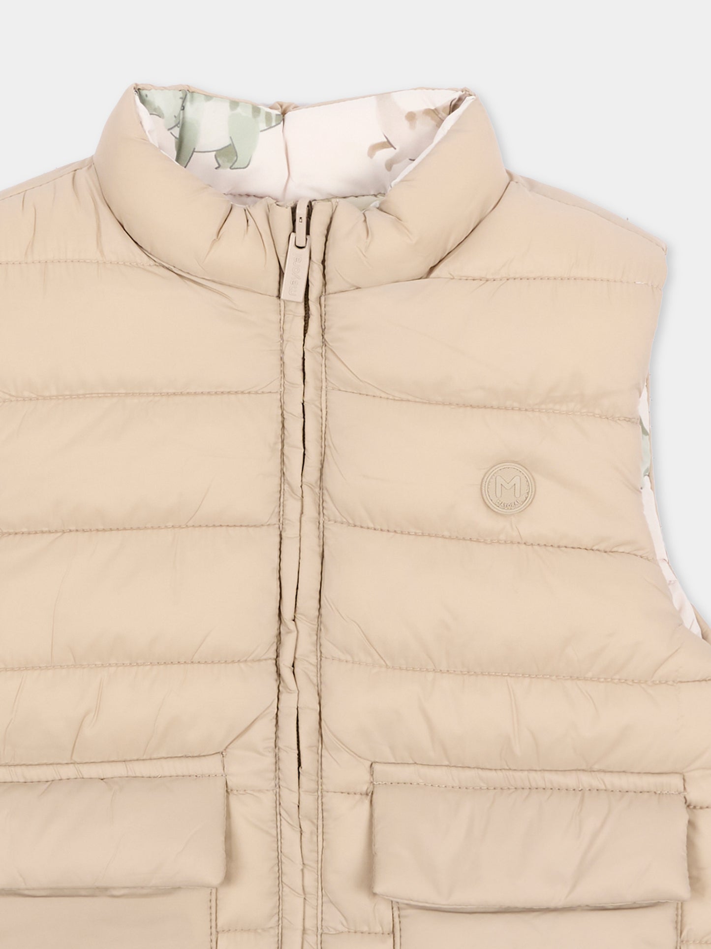 Gilet beige reversibile per neonato,Mayoral,2378 091