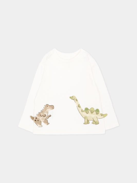 T-Shirt avorio per neonato con dinosauri,Mayoral,2004 065