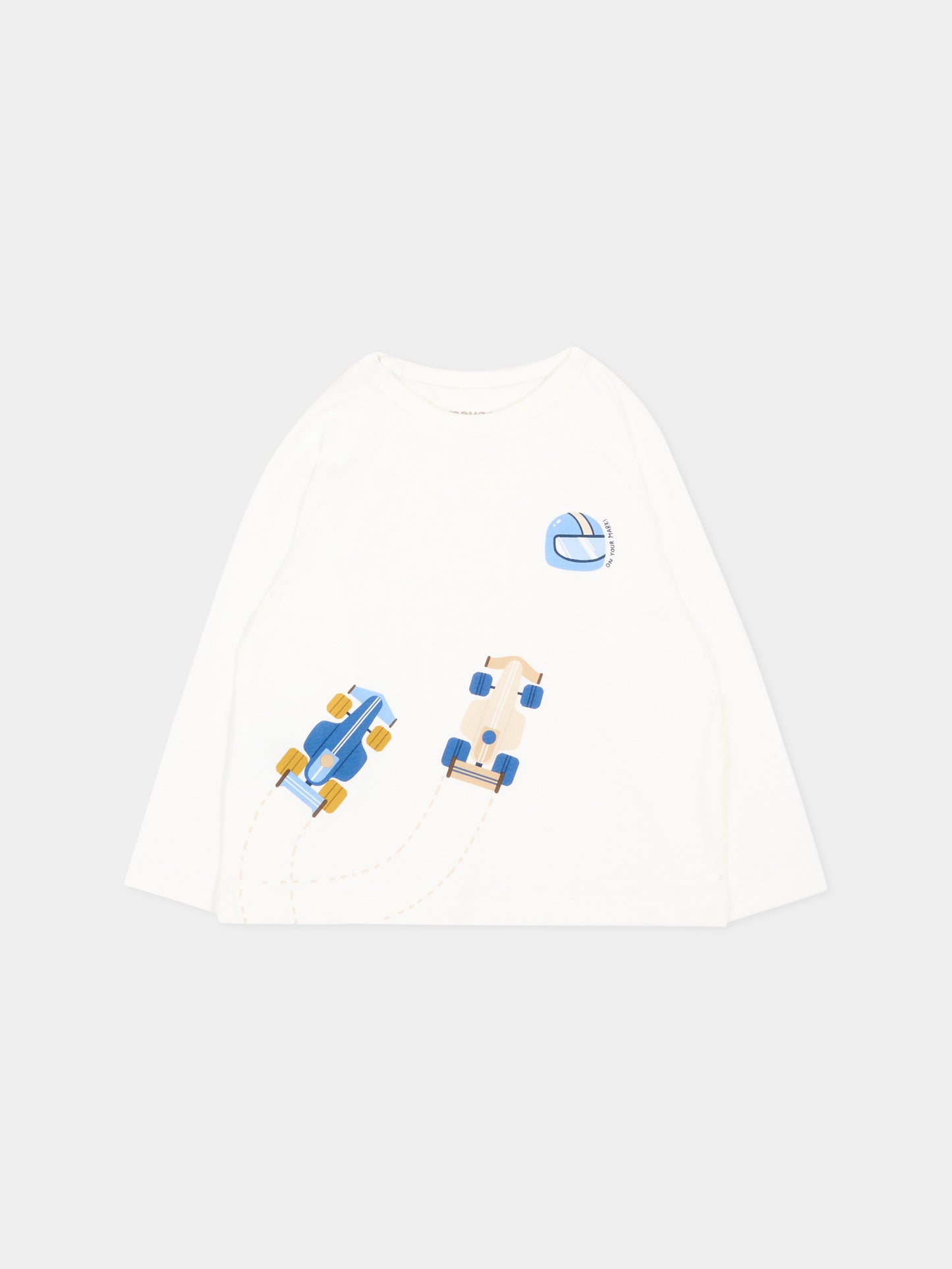 T-Shirt avorio per neonato con macchinine,Mayoral,2007 078