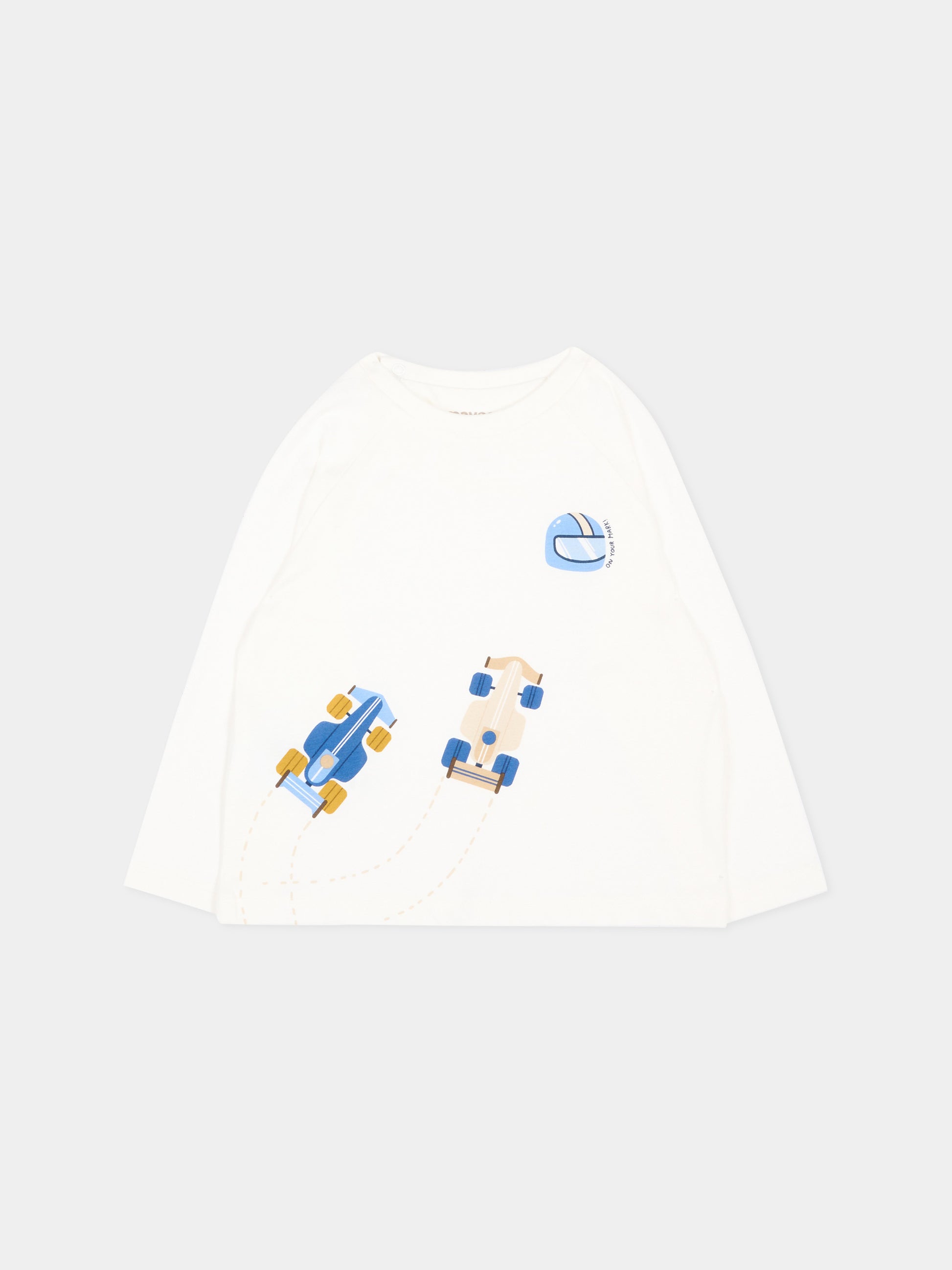 T-Shirt avorio per neonato con macchinine,Mayoral,2007 078