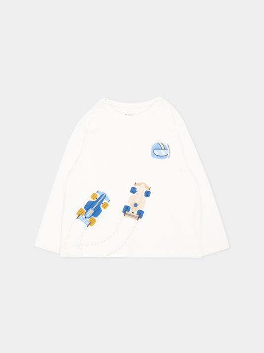 T-Shirt avorio per neonato con macchinine,Mayoral,2007 078