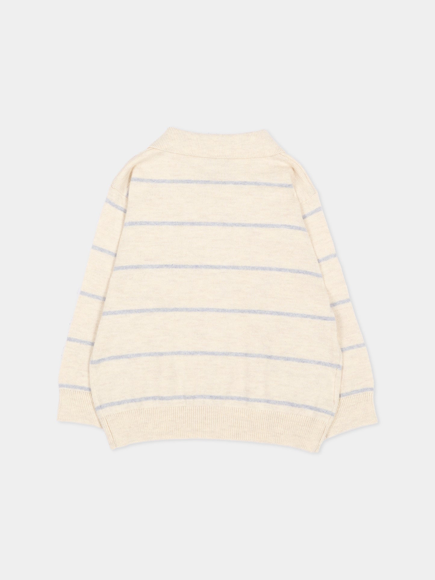 Polo beige a righe per neonato,Mayoral,2104 034
