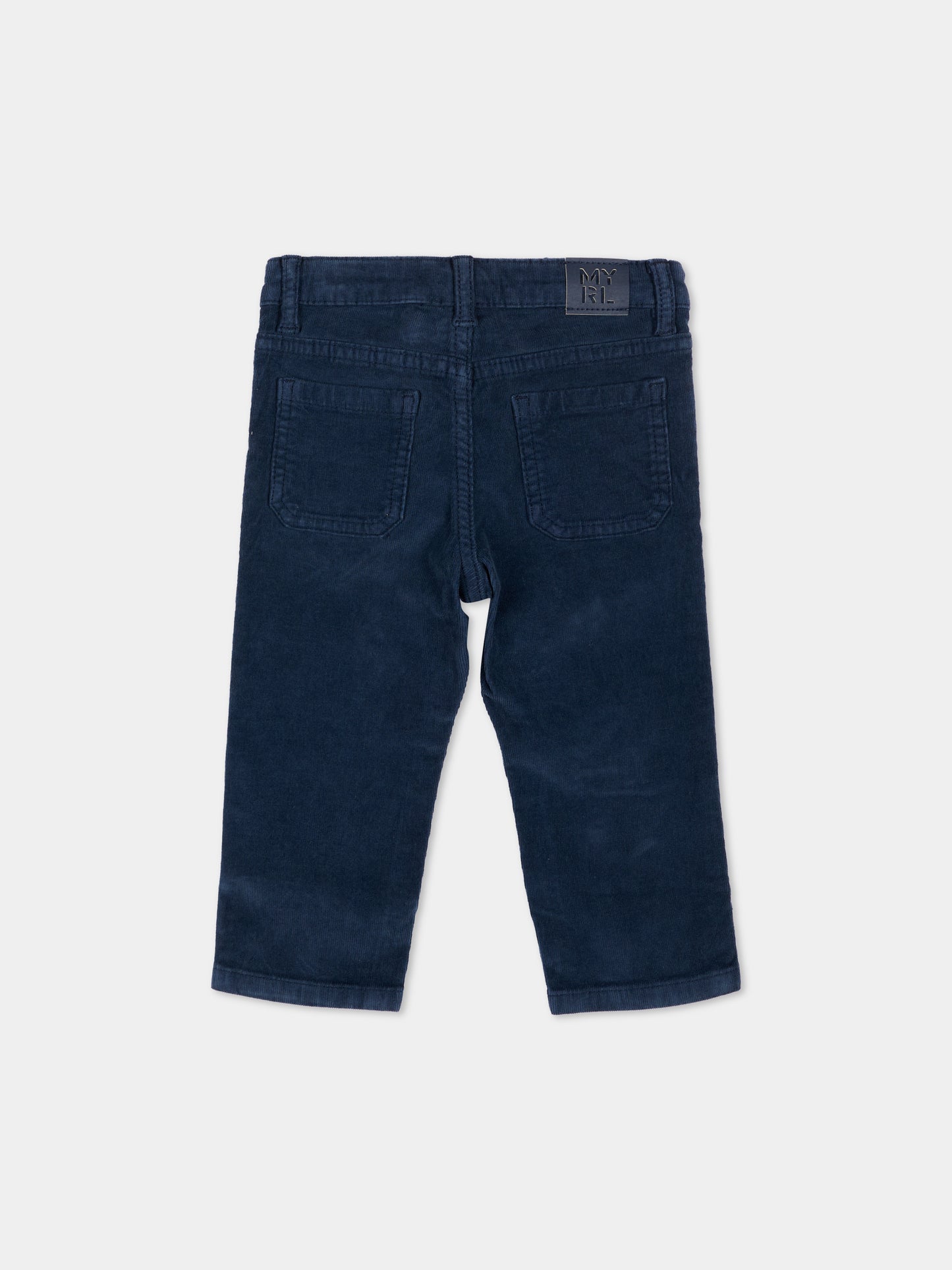 Pantaloni casual blu per neonato con patch logo,Mayoral,542 039