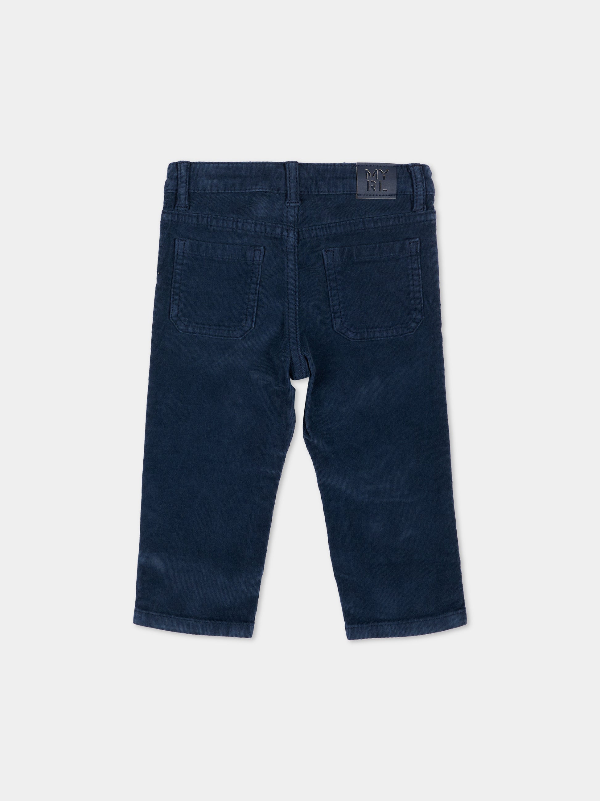 Pantaloni casual blu per neonato con patch logo,Mayoral,542 039