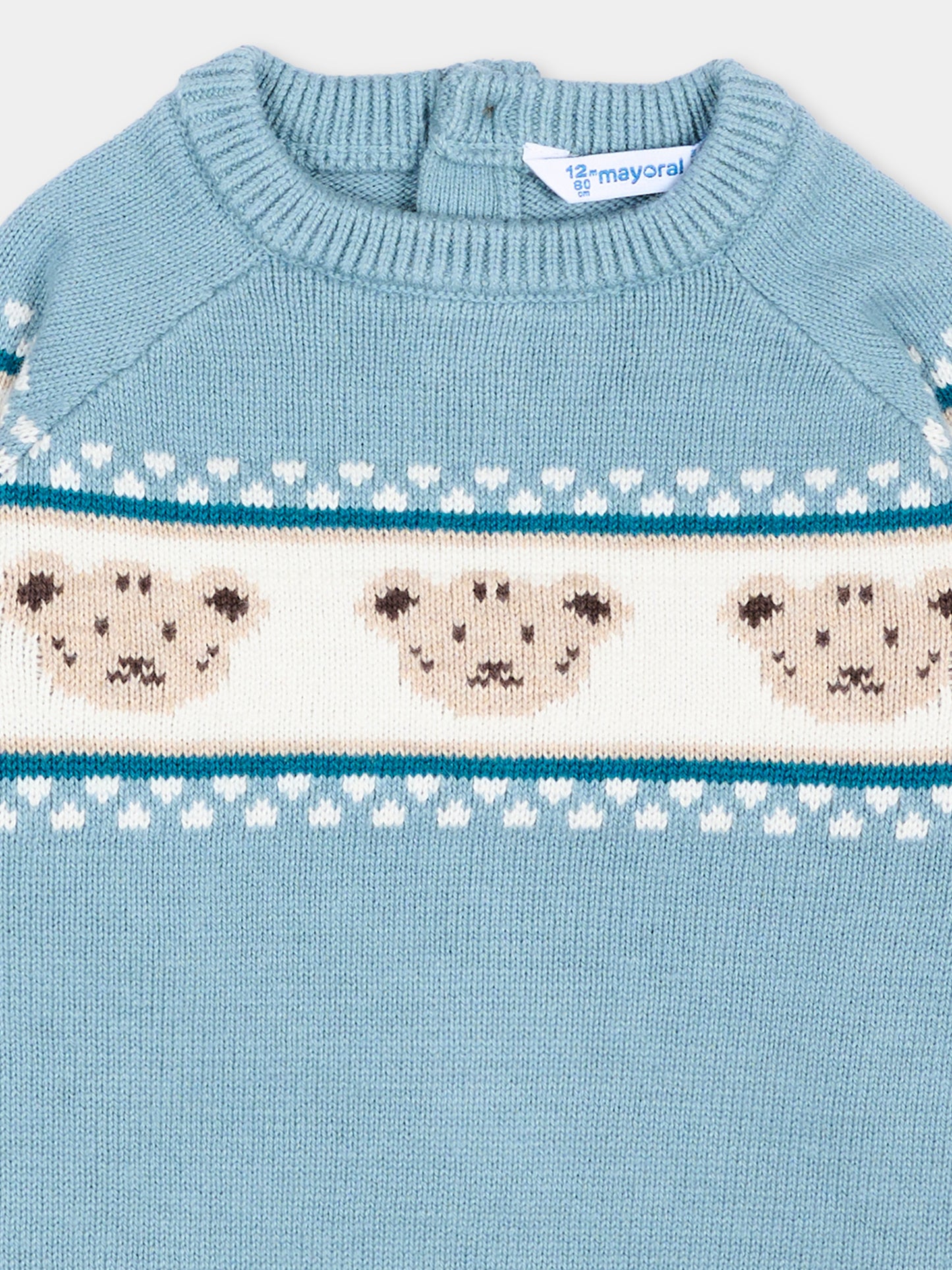 Maglione azzurro per neonato con orsetti,Mayoral,2375 059