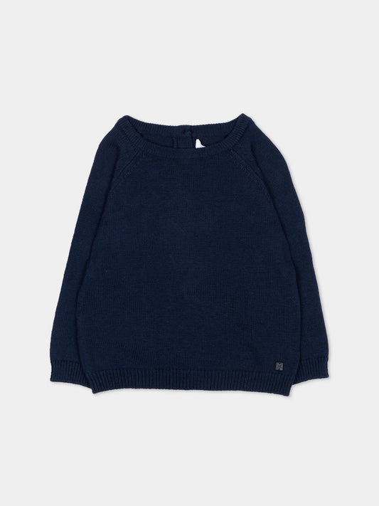Maglione blu per neonato in tricot,Mayoral,351 032