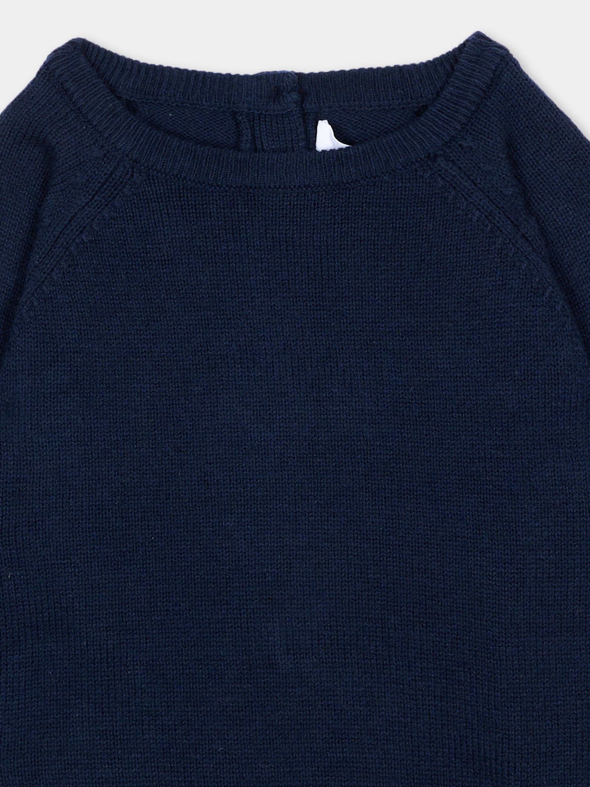 Maglione blu per neonato in tricot,Mayoral,351 032