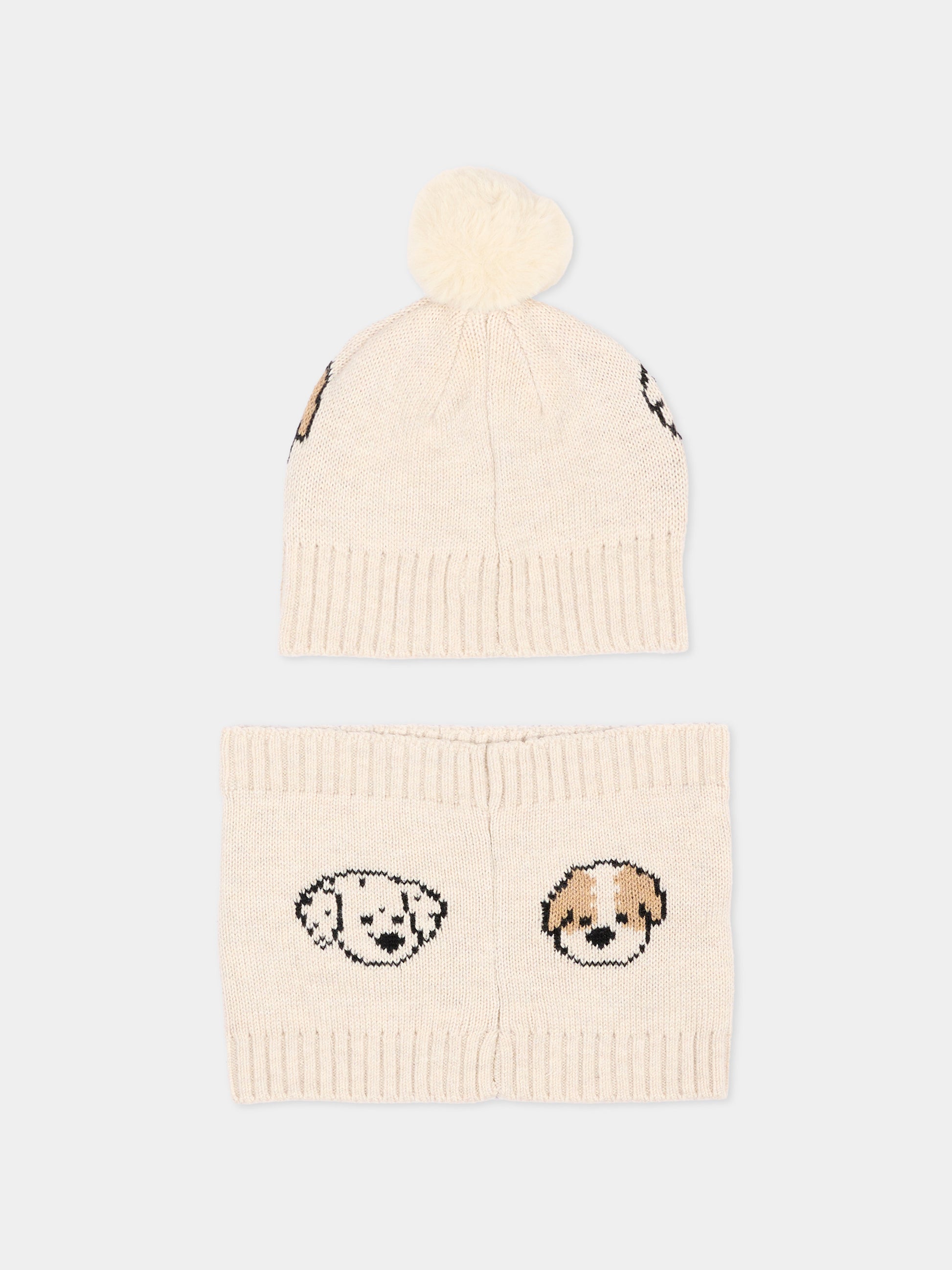Set accessori beige per neonato con cagnolini,Mayoral,10256 010