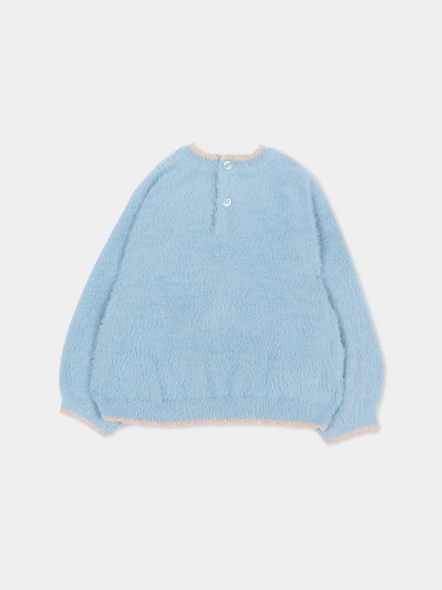 Maglione celeste per neonata con fiore,Mayoral,2383 046