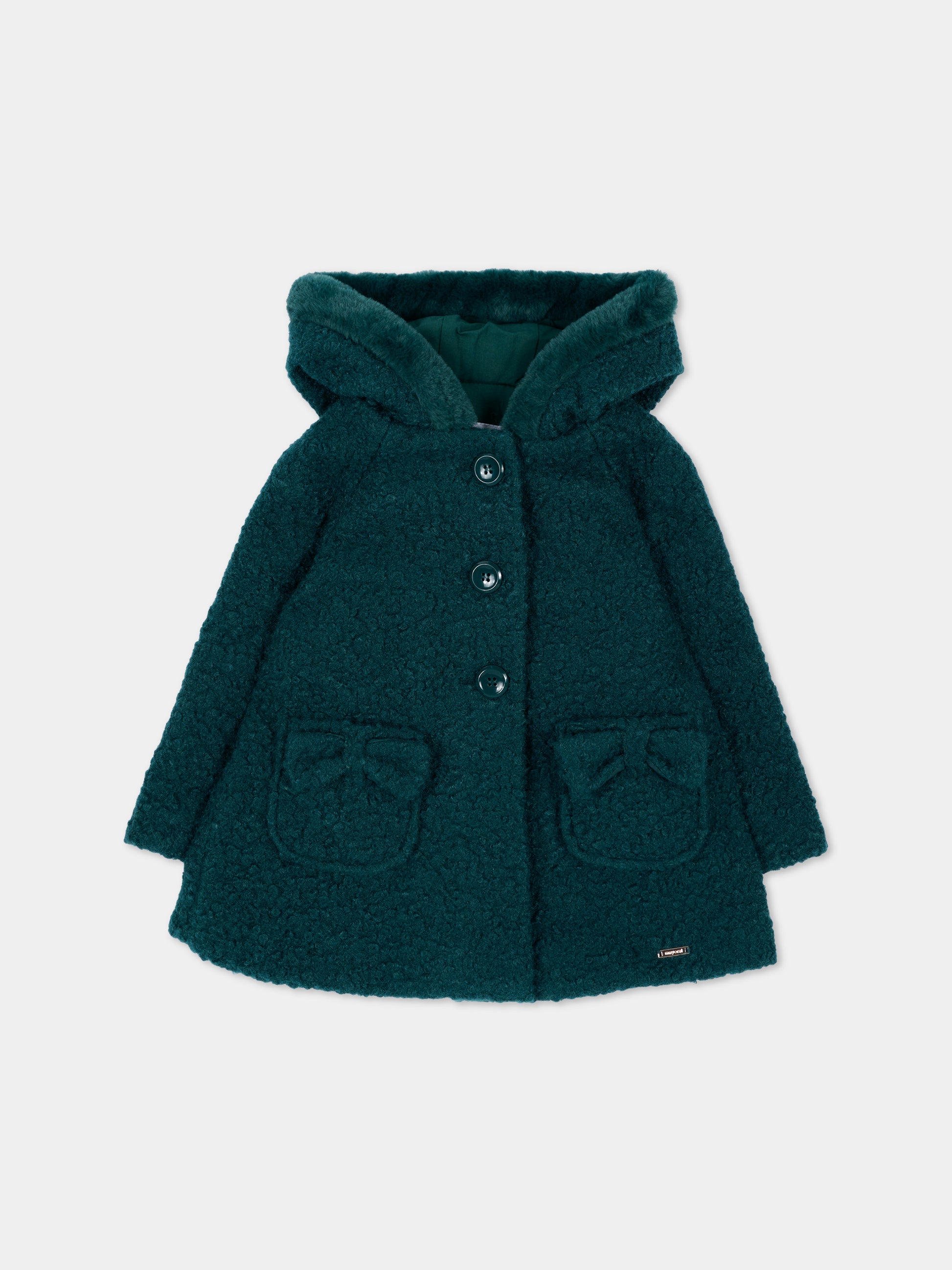 Cappotto verde per neonata con fiocchi,Mayoral,2436 080