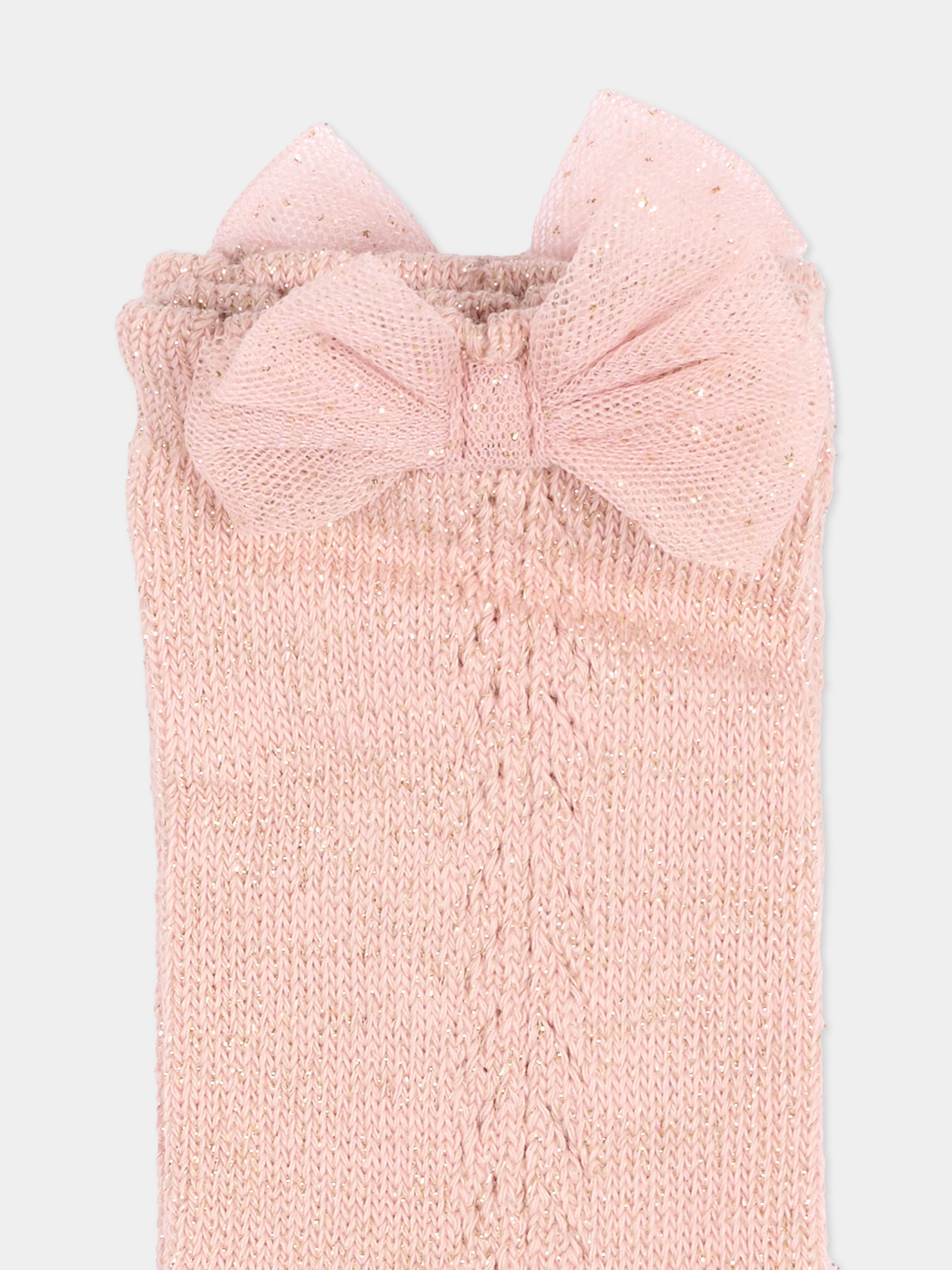 Calzino rosa per neonata con fiocco,Mayoral,10252 020