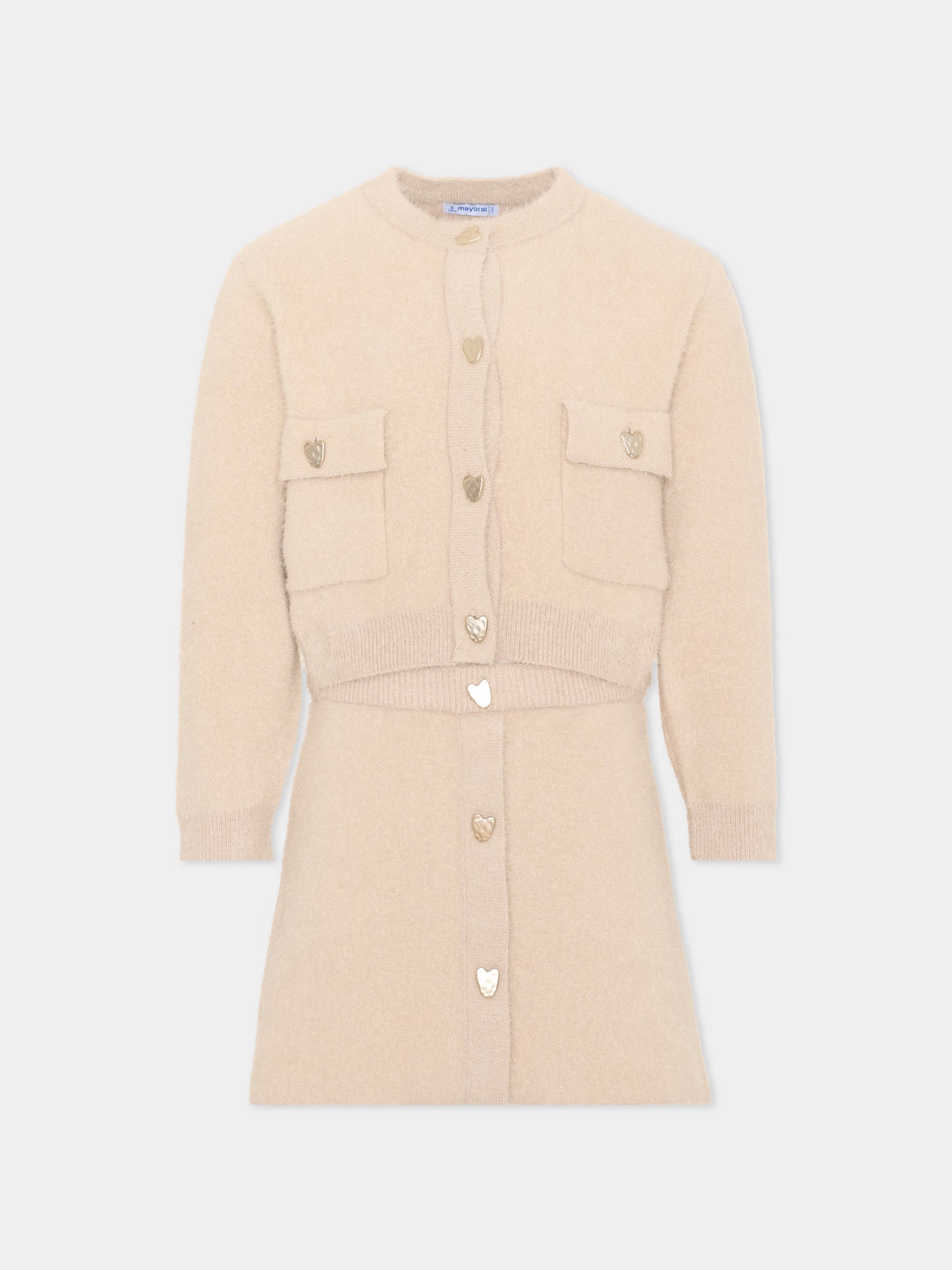 Completo elegante beige per bambina,Mayoral,4935 032