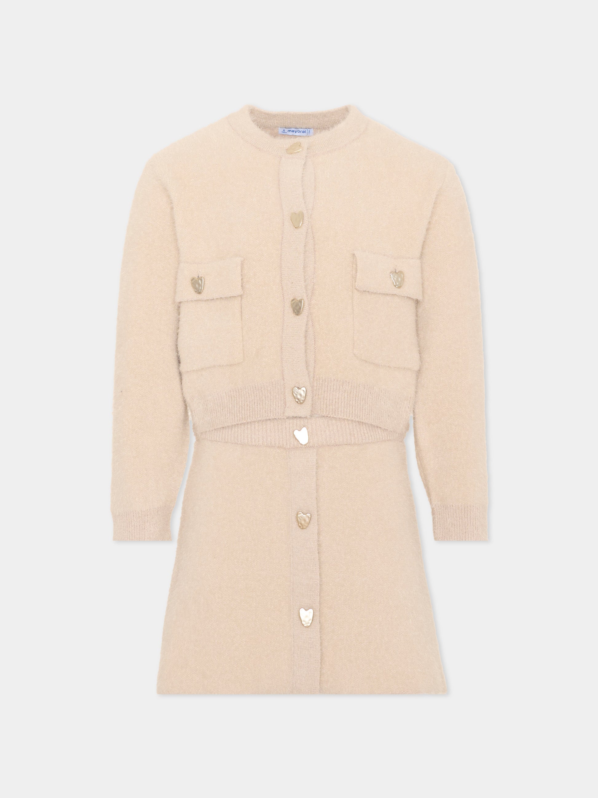 Completo elegante beige per bambina,Mayoral,4935 032