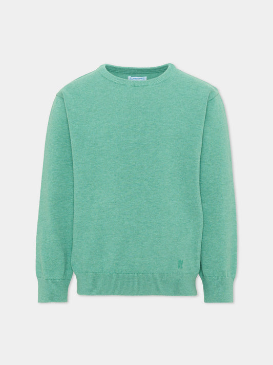 Maglione verde per bambino con logo,Mayoral,323 022