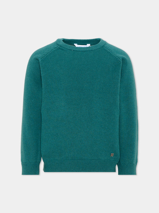 Maglione verde per bambino con logo,Mayoral,311 013