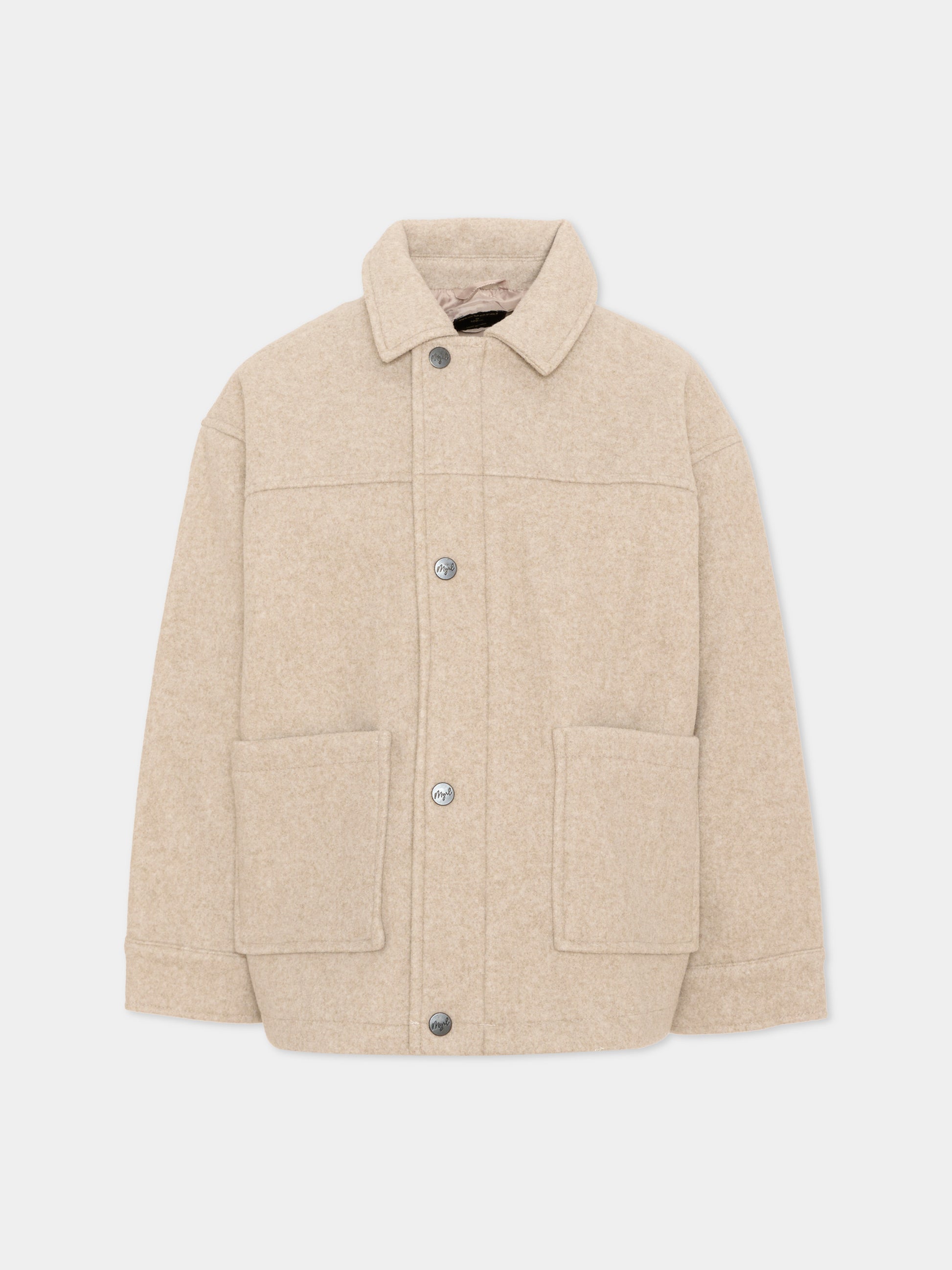 Cappotto beige per bambino melange,Mayoral,4467 040