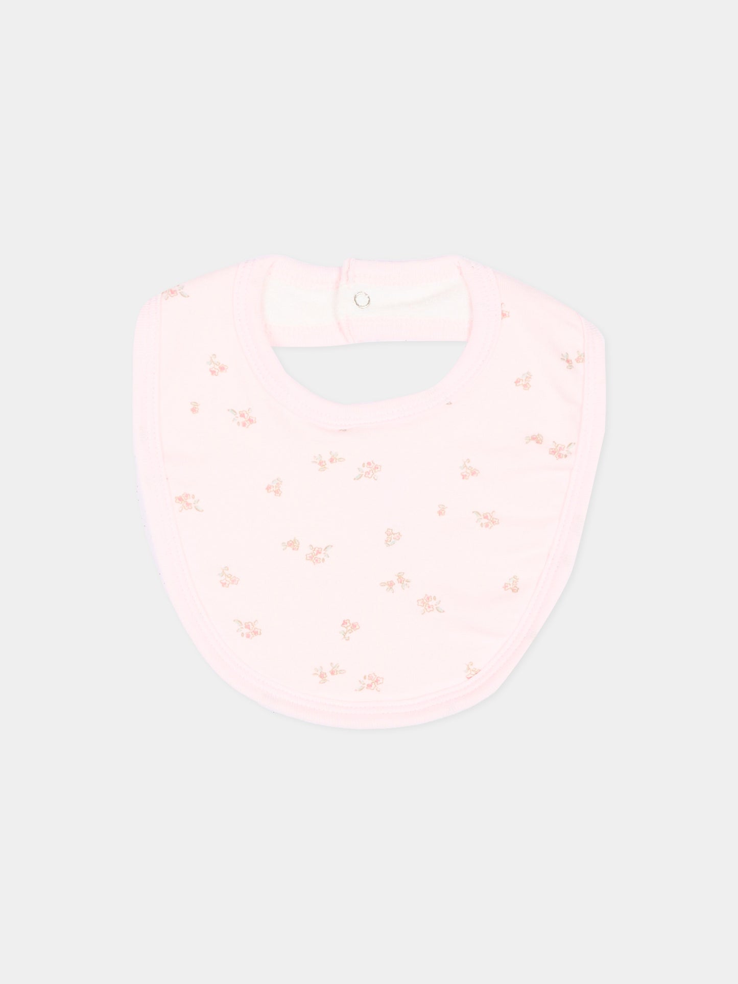 Bavaglini avorio per neonata con cuori e fiori,Petit Bateau,A0GLK 00