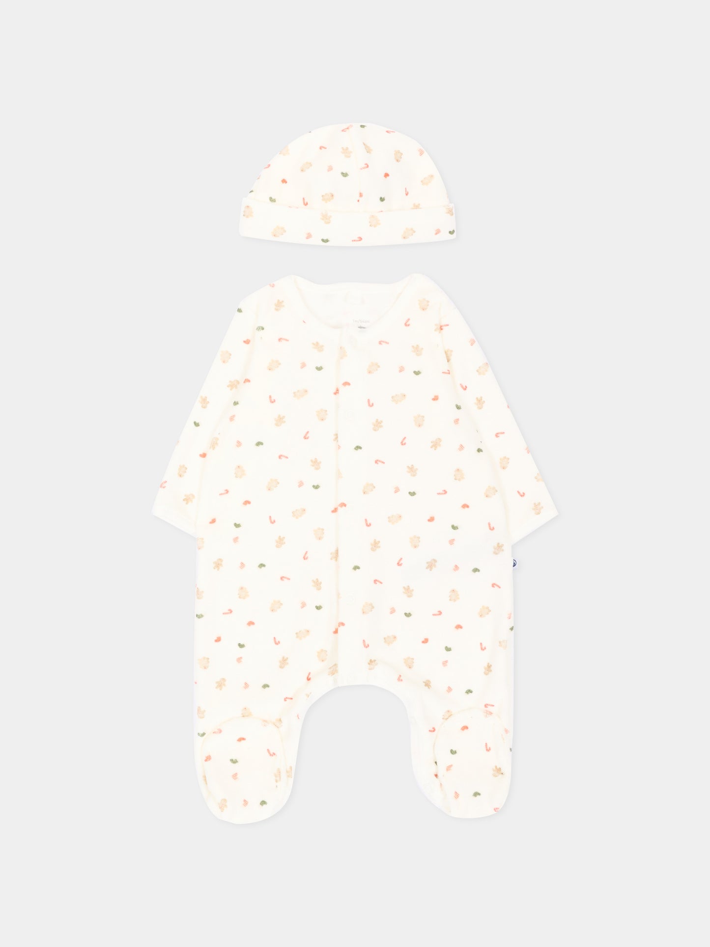 Set tutina avorio per neonata con fantasia,Petit Bateau,A0GDR 00