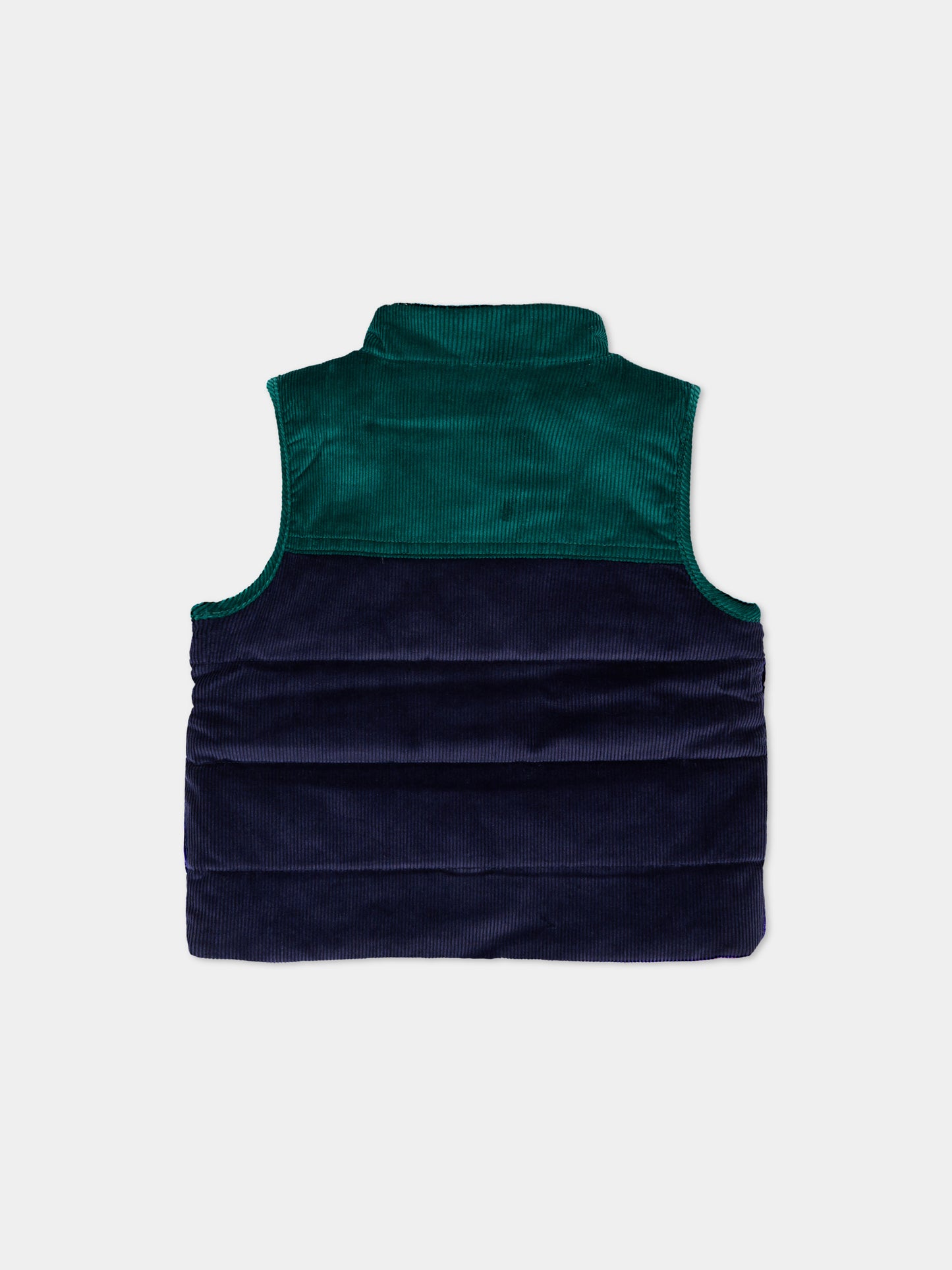 Gilet blu per neonato in velluto,Petit Bateau,A0GIV 01