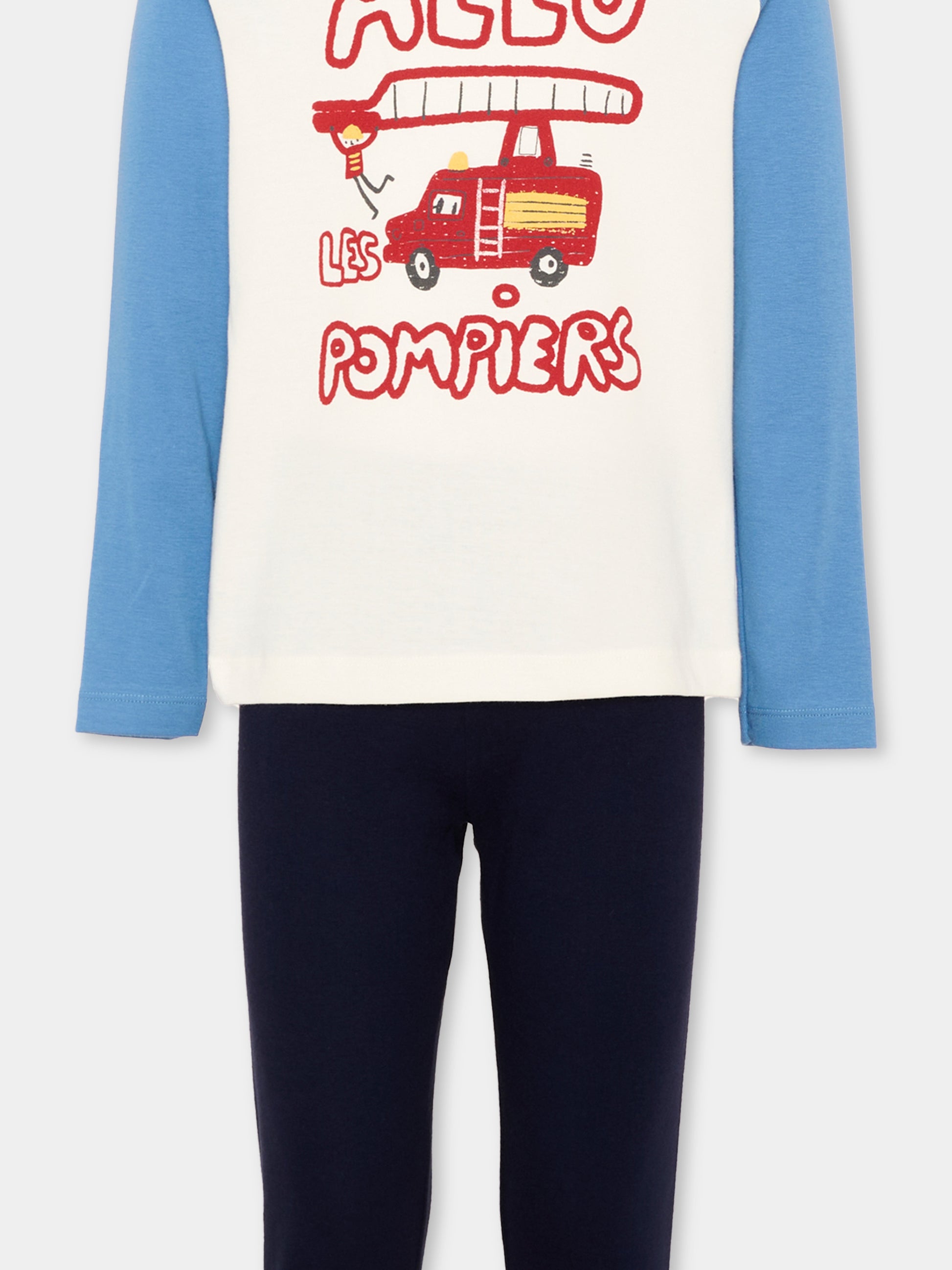 Pigiama multicolor per bambino con pompieri,Petit Bateau,A0GTB 01