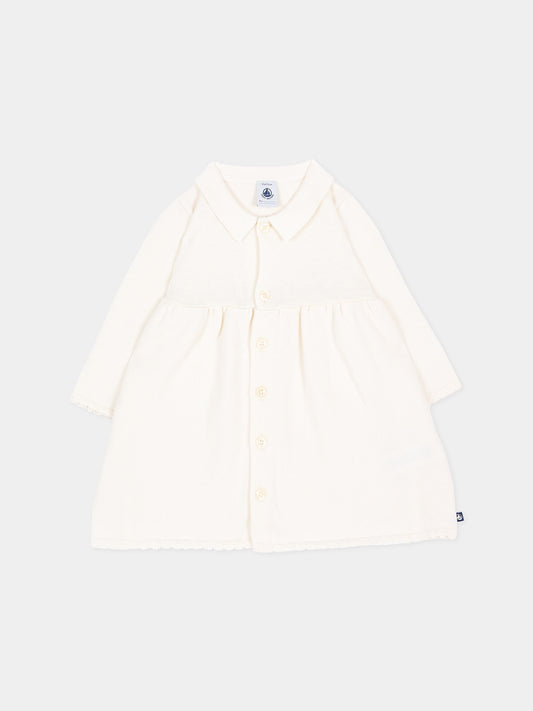 Vestito avorio per neonata,Petit Bateau,A0GIO 01
