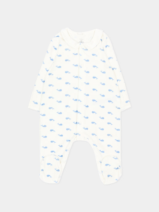 Tutina avorio per neonati con balene,Petit Bateau,A0GAB 01