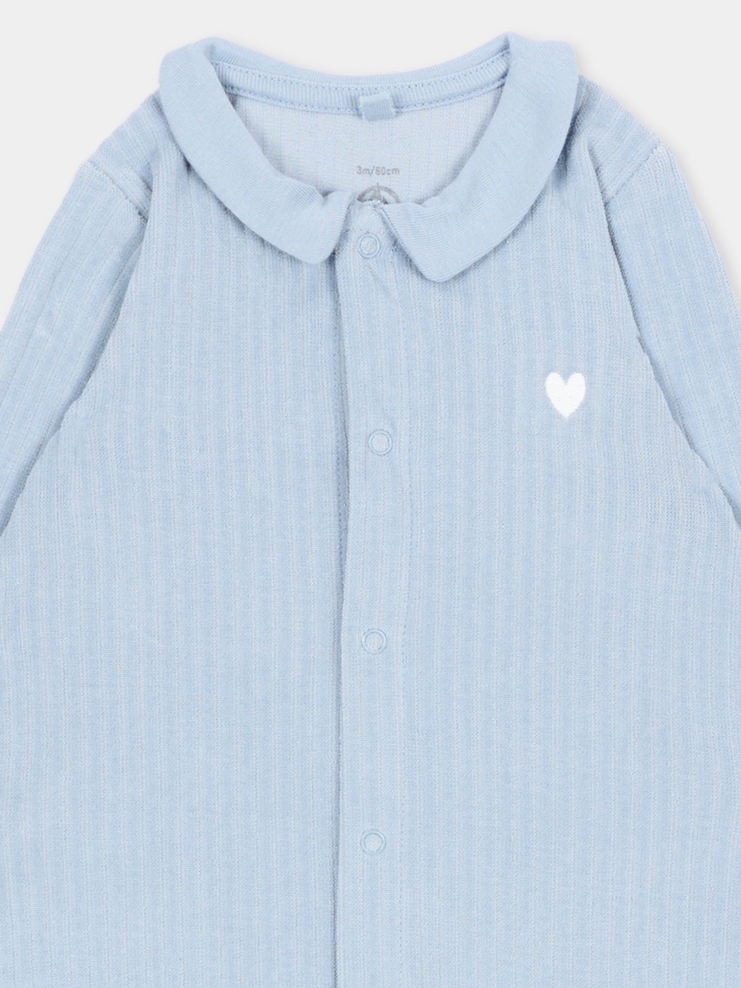 Tutina celeste per neonato con cuore,Petit Bateau,A0GAC 01