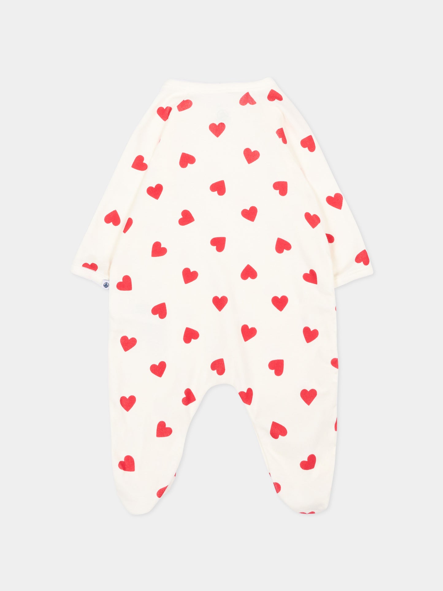 Set tutine avorio per neonata con cuori,Petit Bateau,A0FF9 00