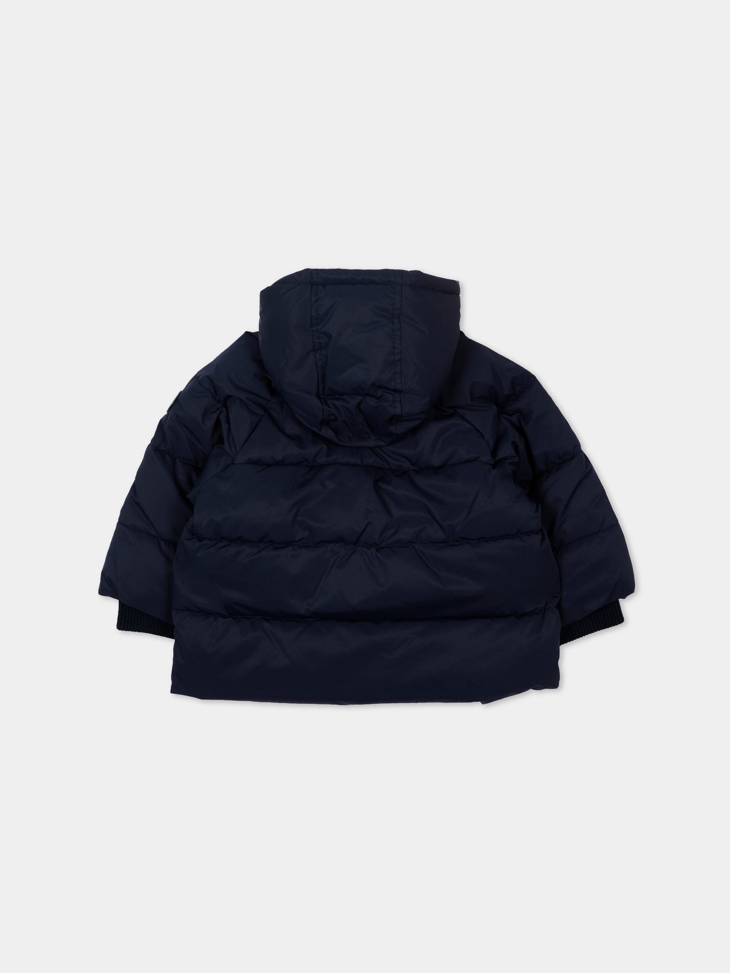 Piumino blu per neonato con logo,Petit Bateau,A0EAC 09